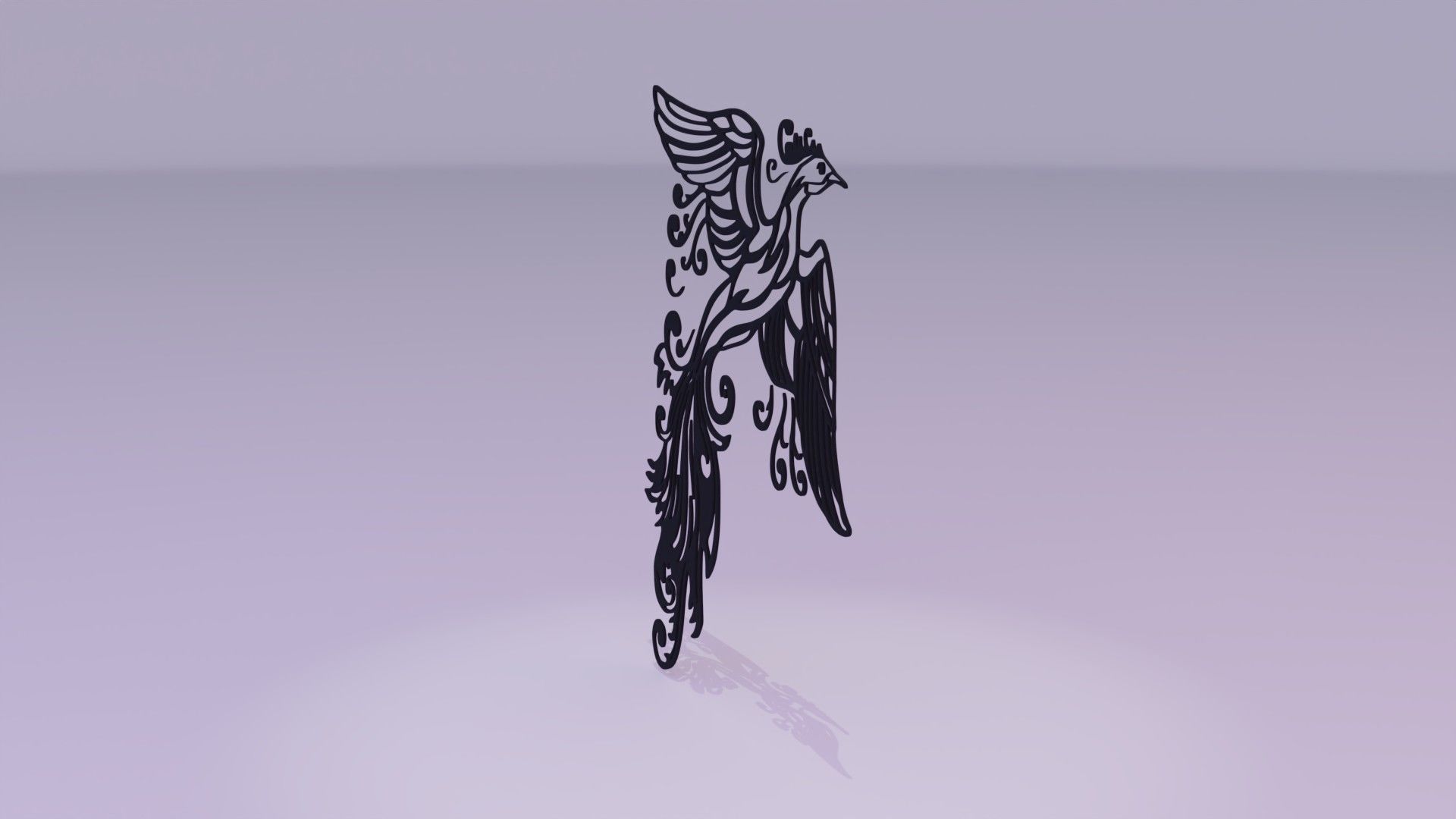 Phoenix - Immortal bird 01 Low-poly 3D model_17