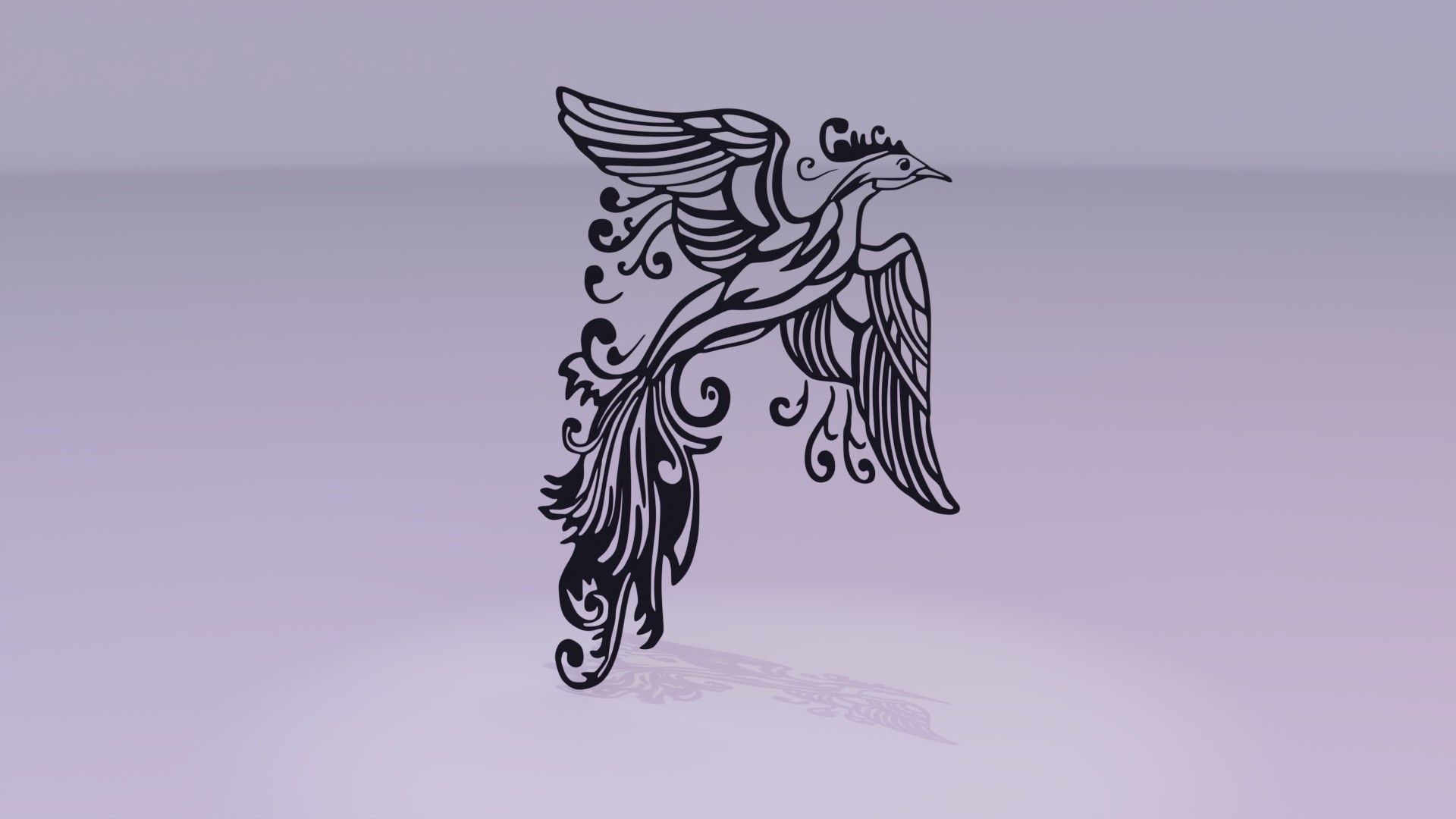 Phoenix - Immortal bird 01 Low-poly 3D model_18