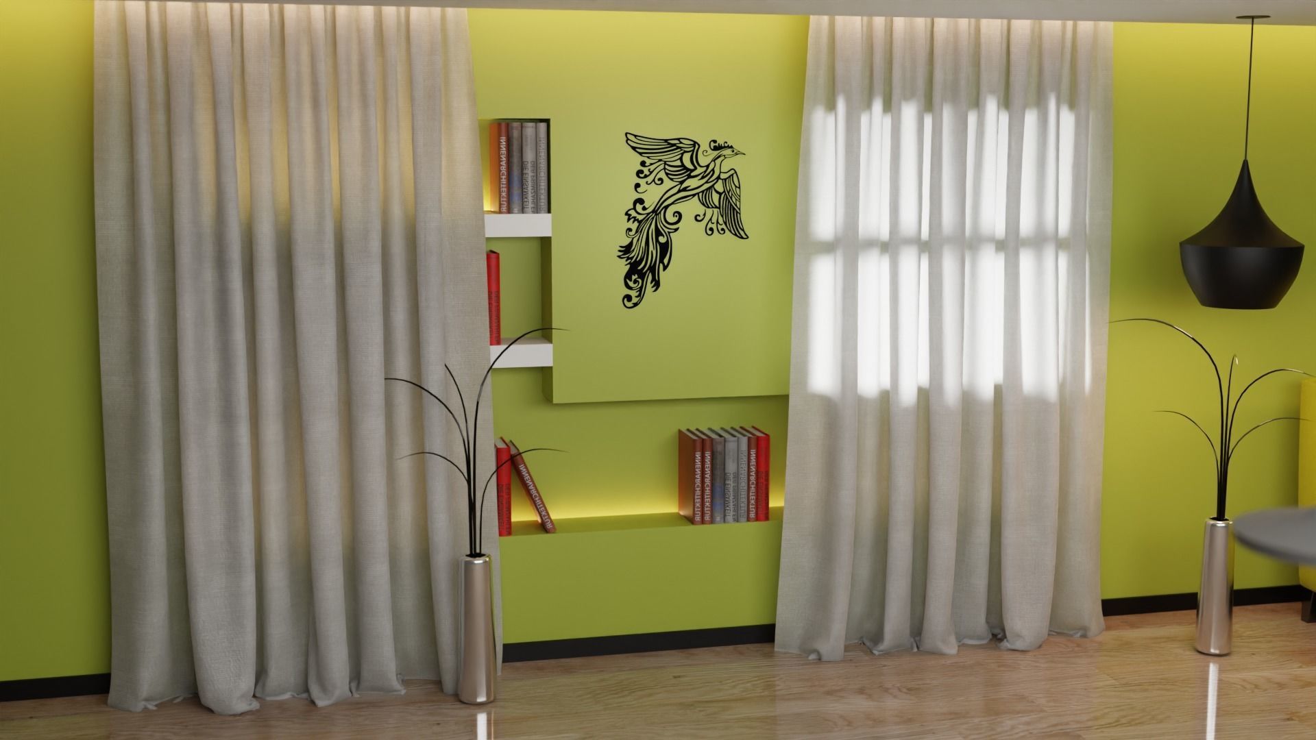 Phoenix - Immortal bird 01 Low-poly 3D model_2