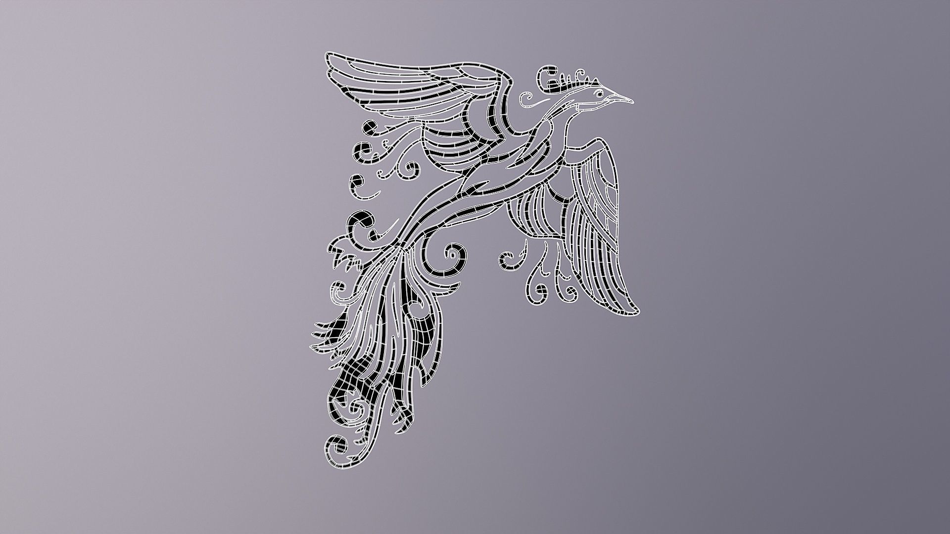 Phoenix - Immortal bird 01 Low-poly 3D model_20