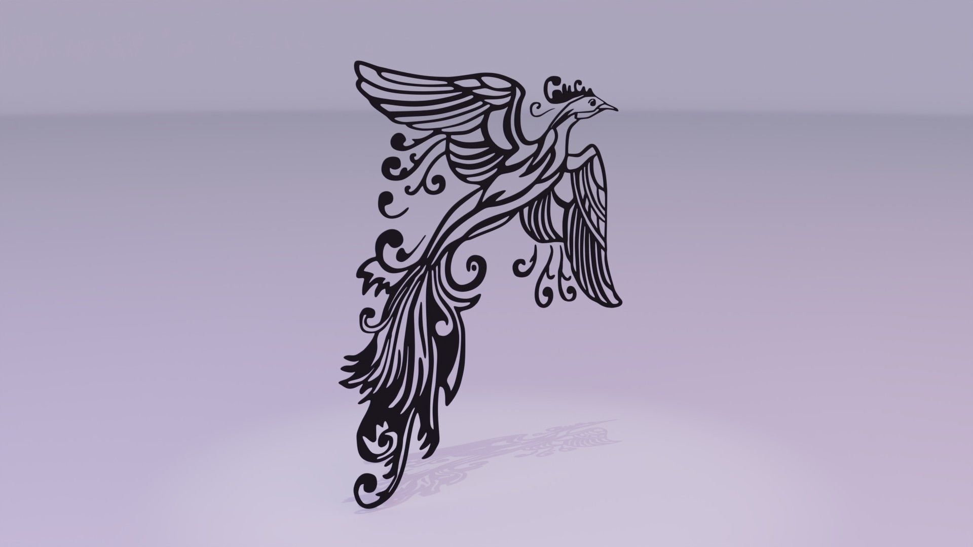 Phoenix - Immortal bird 01 Low-poly 3D model_15