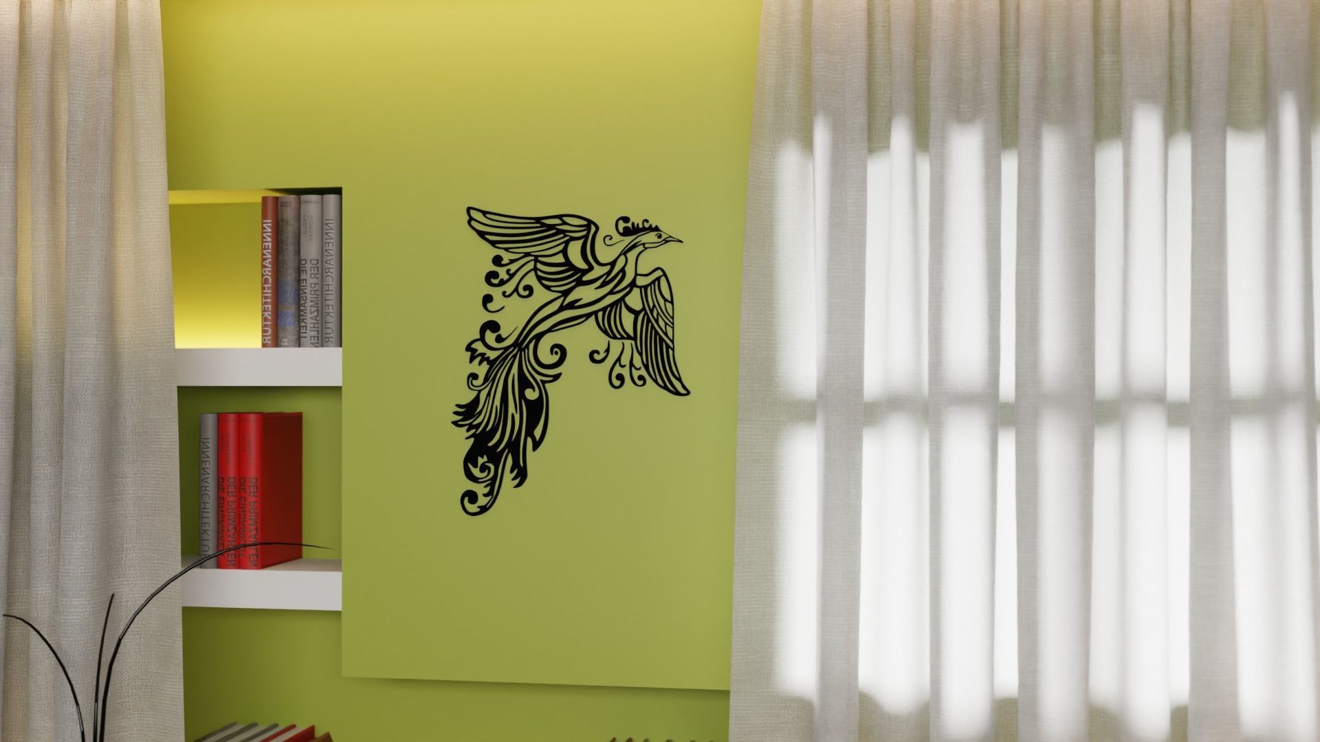 Phoenix - Immortal bird 01 Low-poly 3D model_1