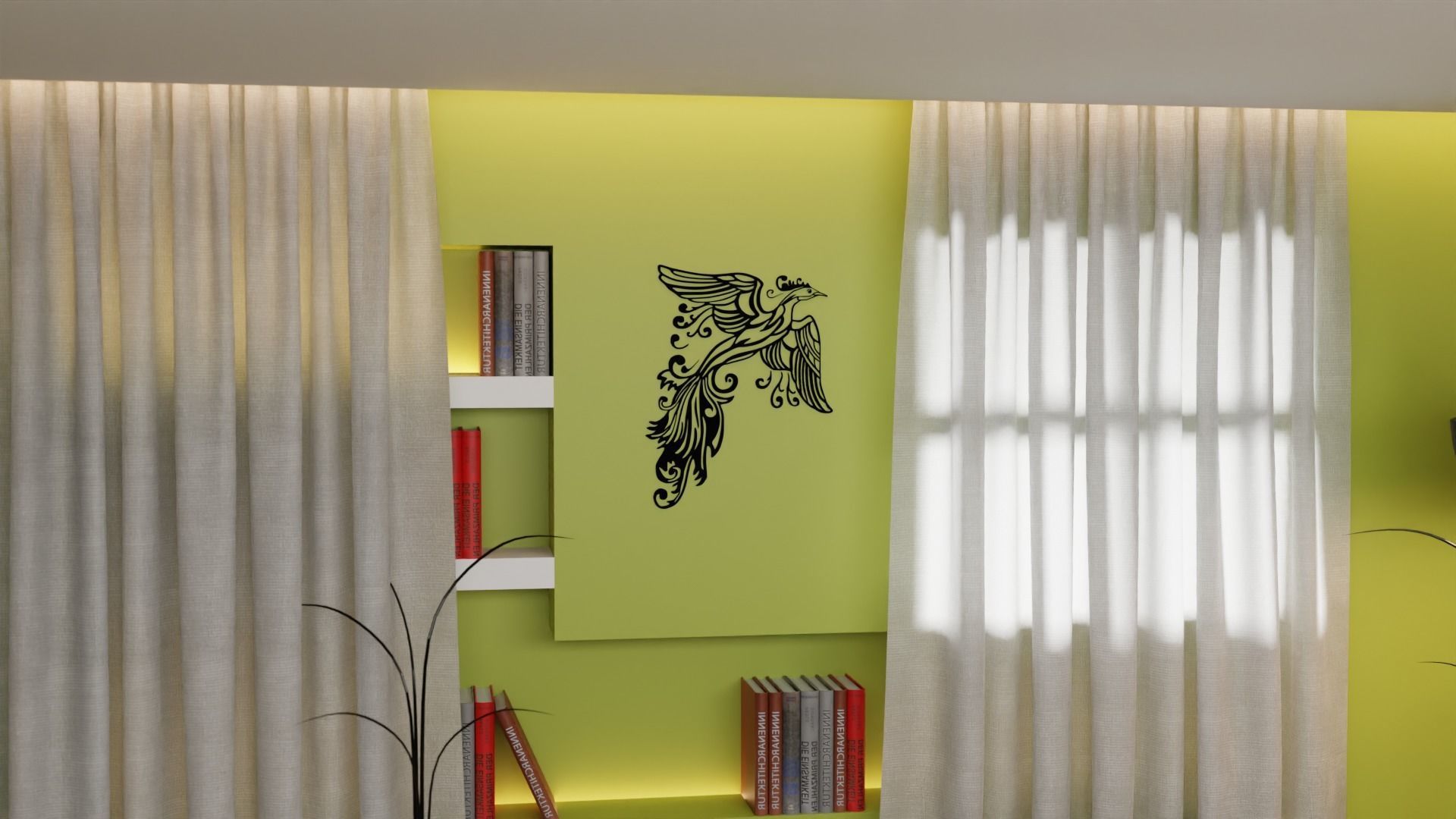 Phoenix - Immortal bird 01 Low-poly 3D model_3