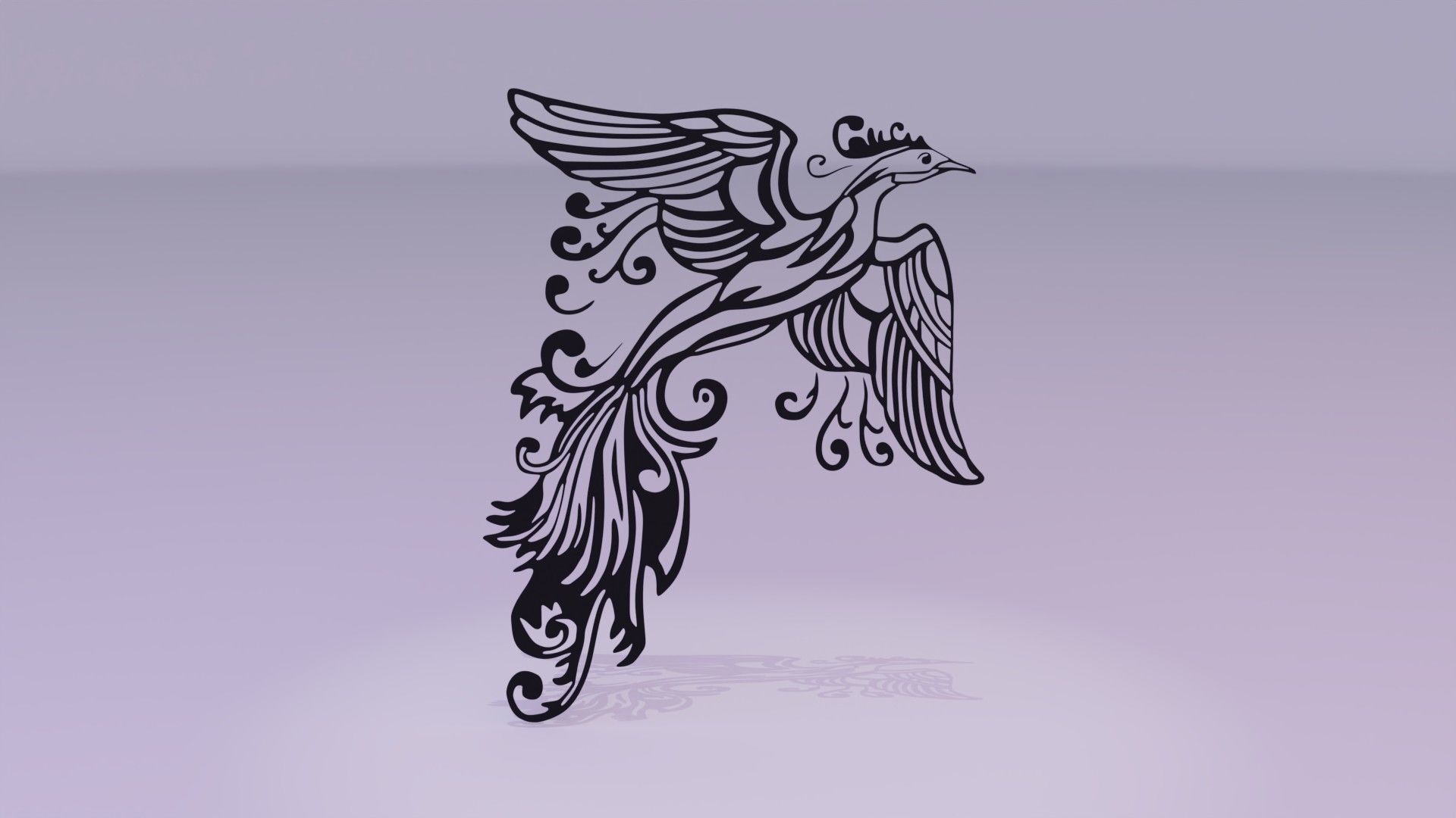 Phoenix - Immortal bird 01 Low-poly 3D model_14