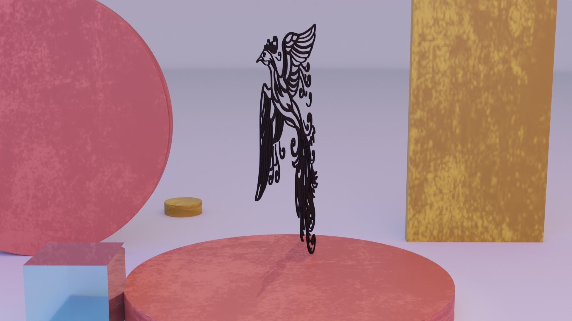 Phoenix - Immortal bird 01 Low-poly 3D model_11