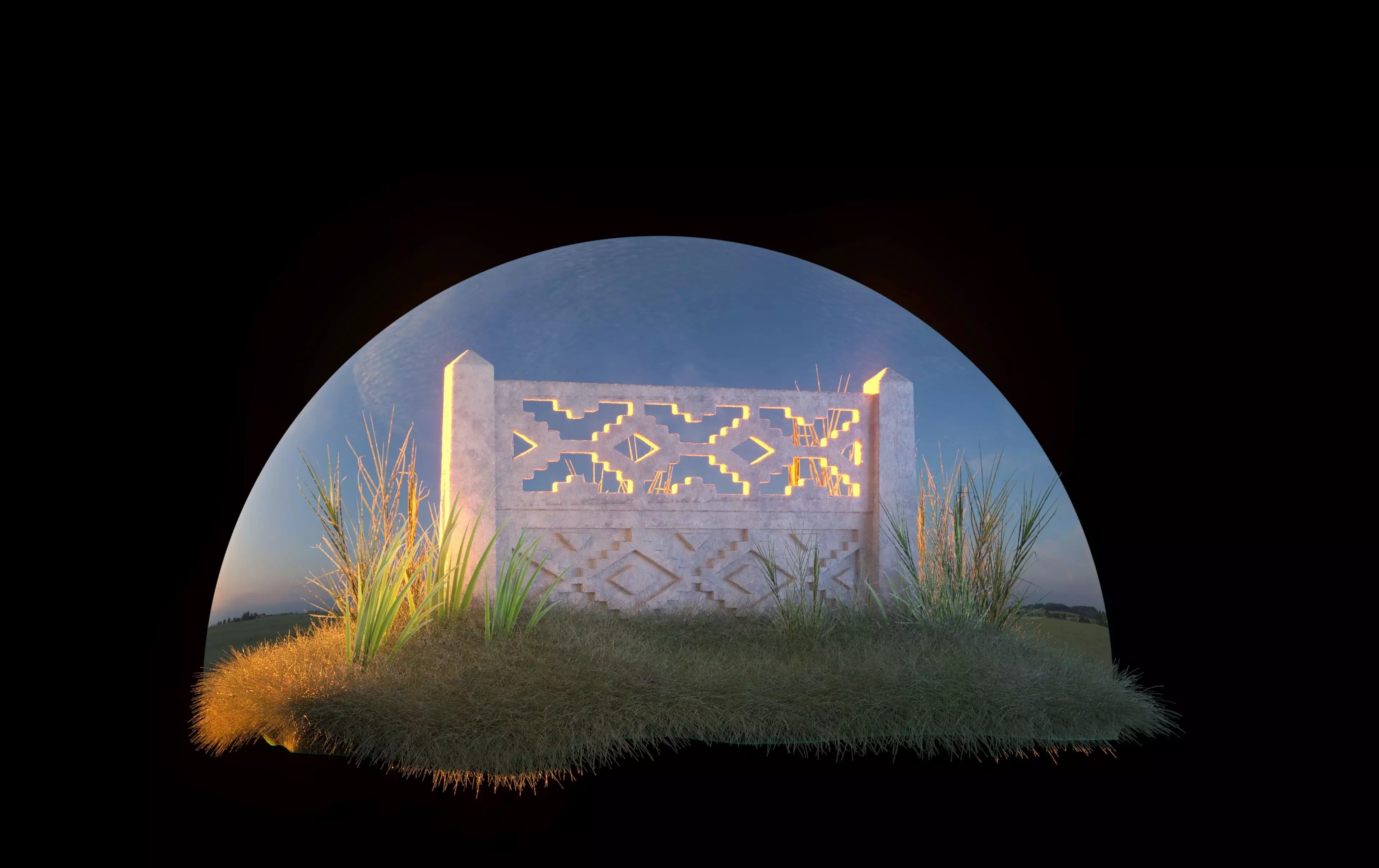 Stone Fence 3D model