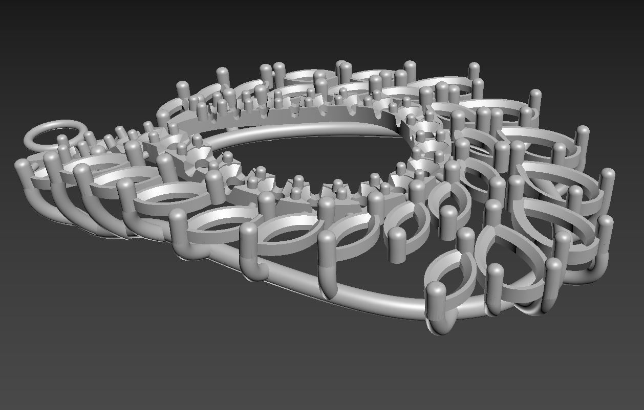 Leaf Cluster Pendant P 019 3D print model_10