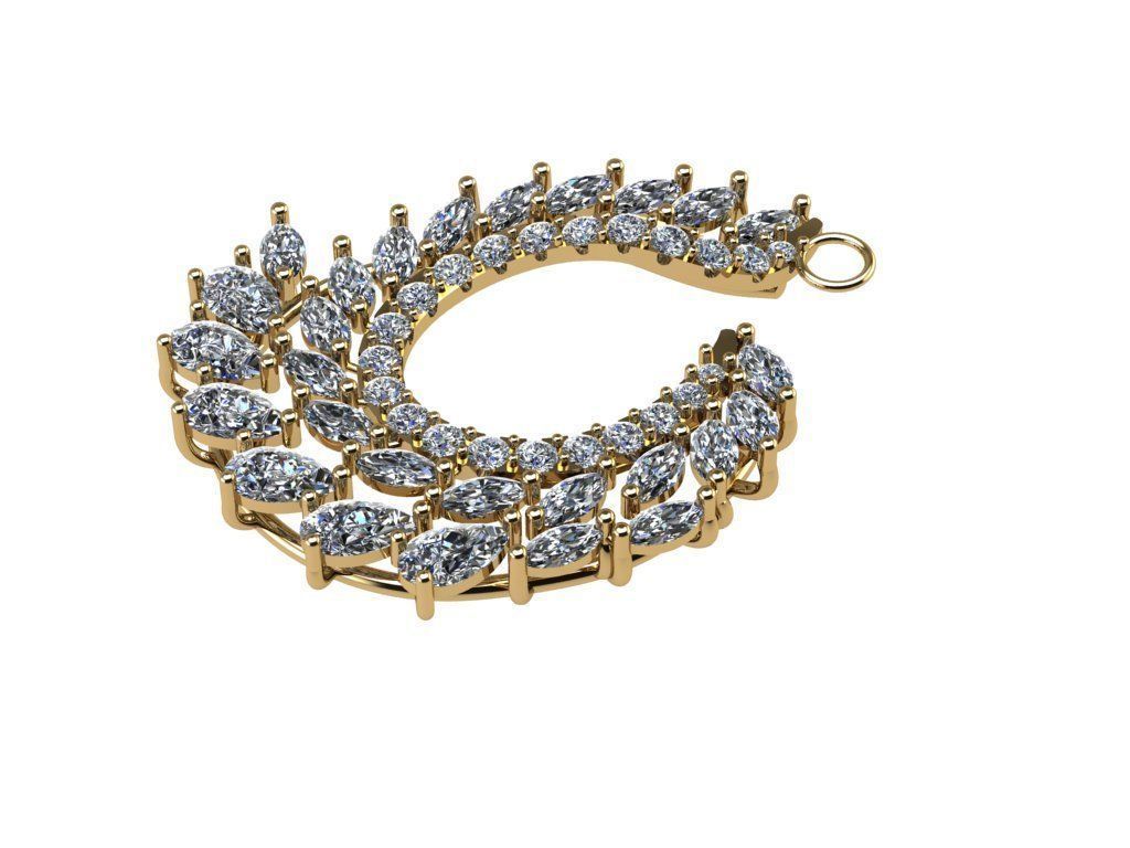 Leaf Cluster Pendant P 019 3D print model_8