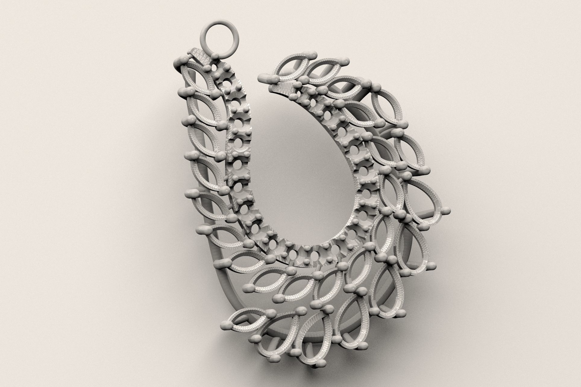 Leaf Cluster Pendant P 019 3D print model_3