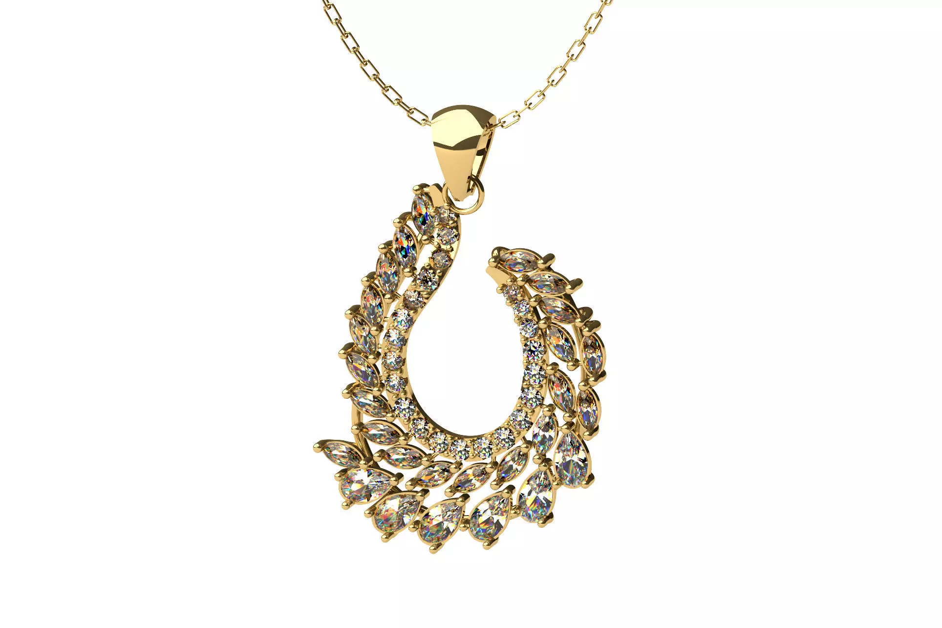 Leaf Cluster Pendant P 019 3D print model_0