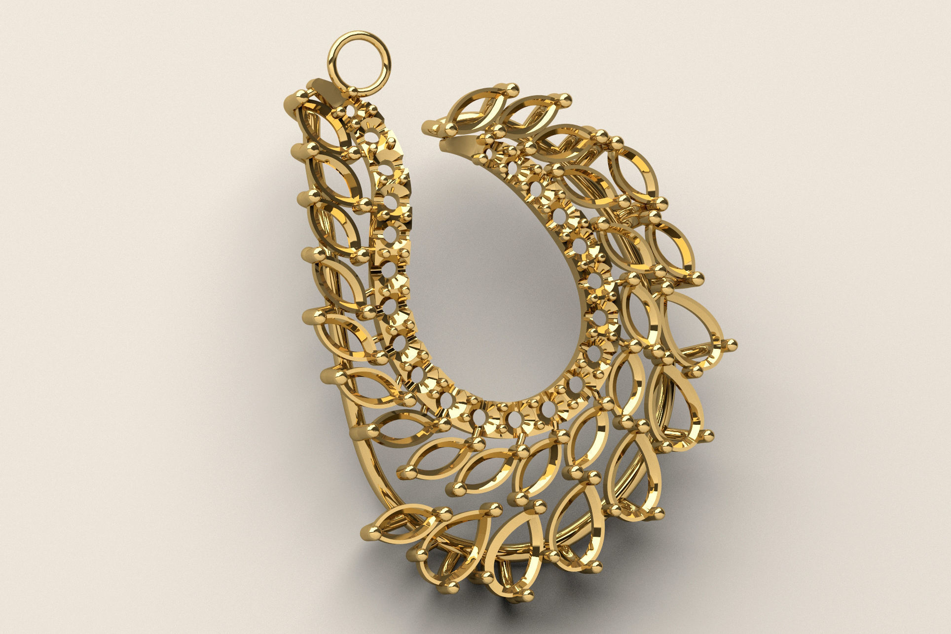 Leaf Cluster Pendant P 019 3D print model_2