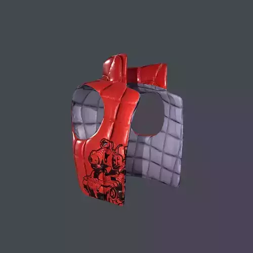 Jacket low poly quilted vest Low-poly 3D model