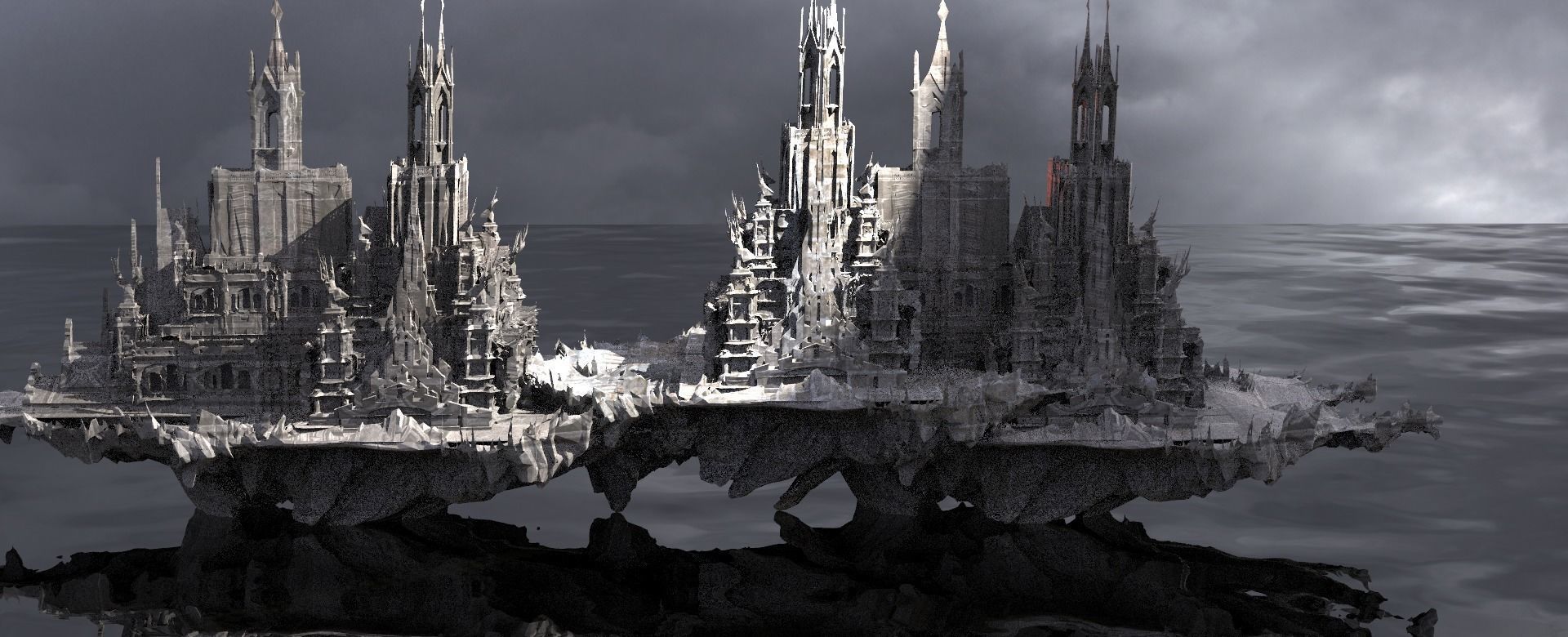 rising  mountain city of the gods 3D model_1