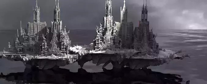 rising  mountain city of the gods 3D model