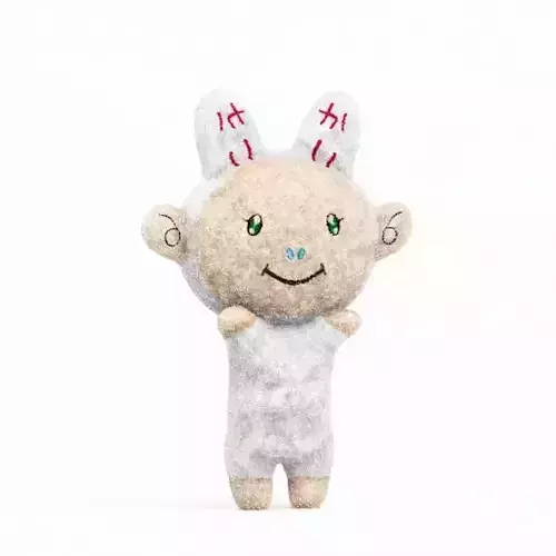 Plush Tan And White Toy Goat