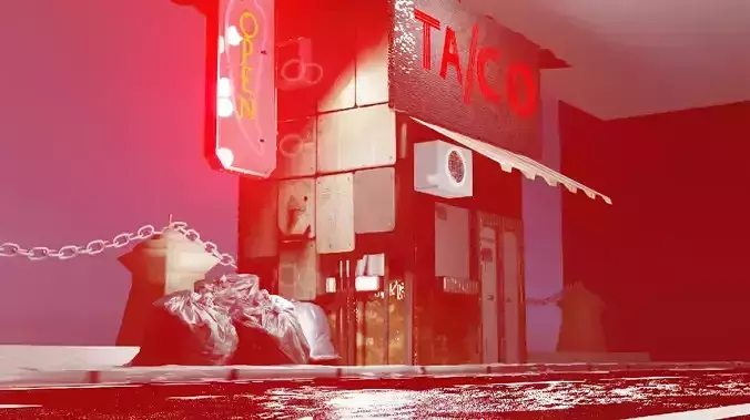 CYBER TACO SHOP Low-poly 3D model