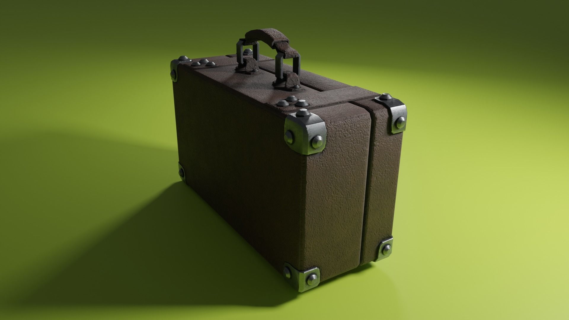 Lowpoly PBR leather suitcase game ready Free low-poly 3D model_4