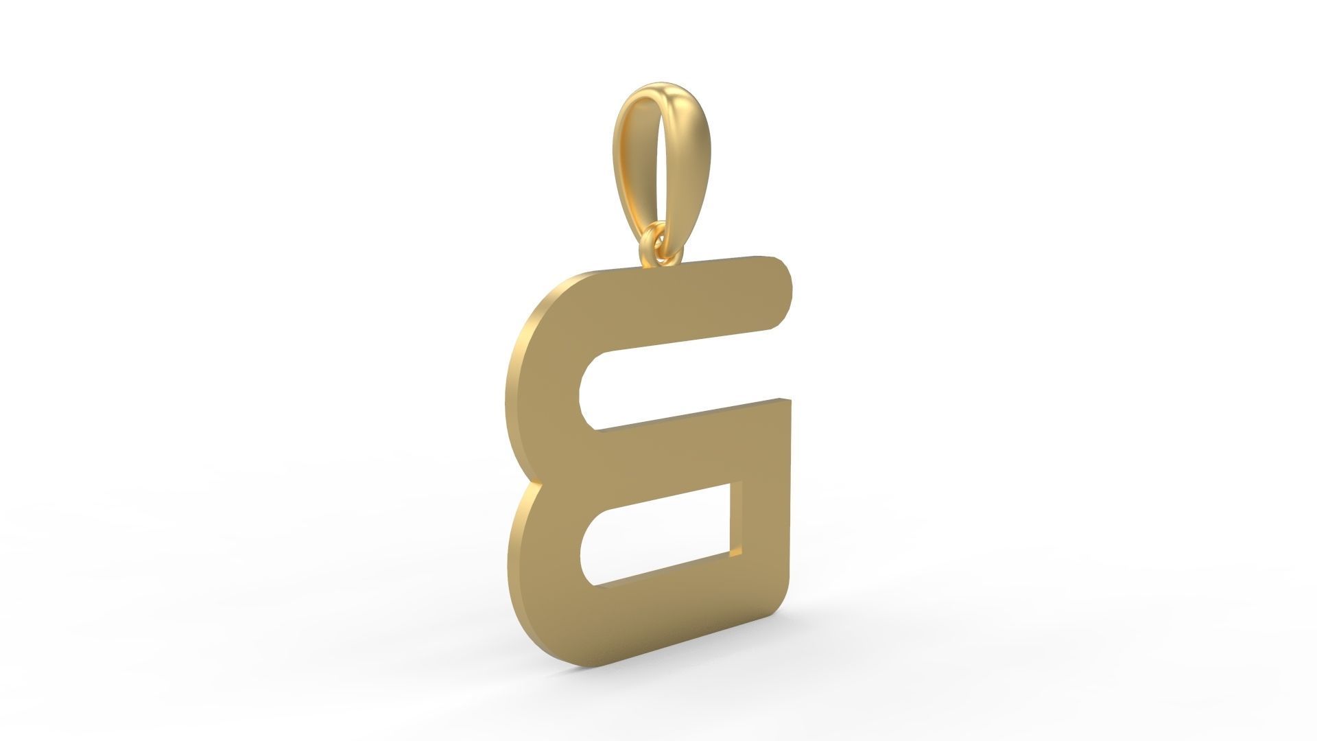 Initial Letters Pendant Gerth B 3D print model_3