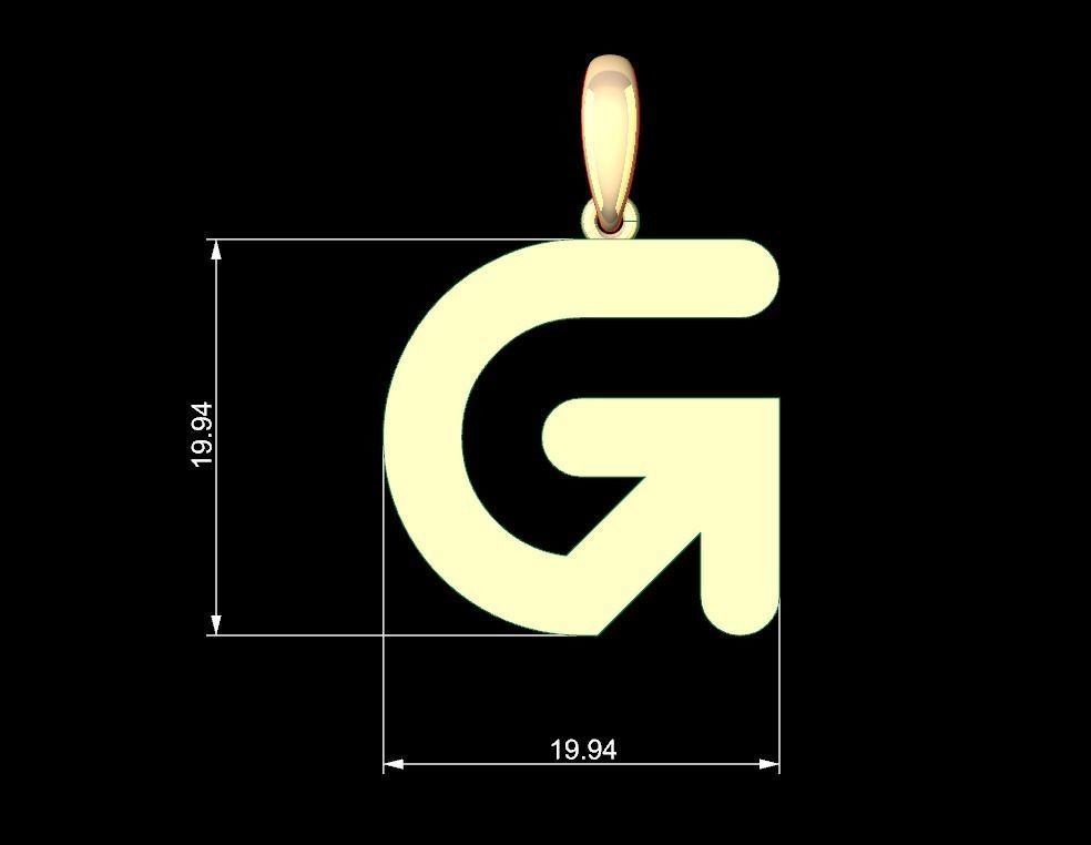 Initial Letters Pendant Gerth G 3D print model_4
