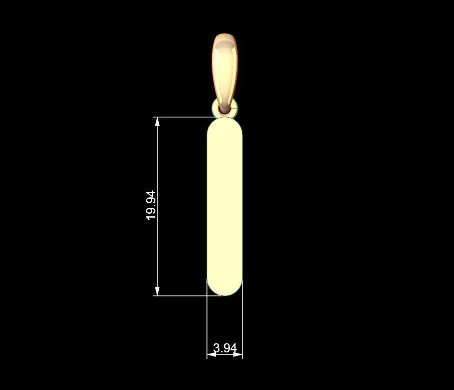 Initial Letters Pendant Gerth I 3D print model_4