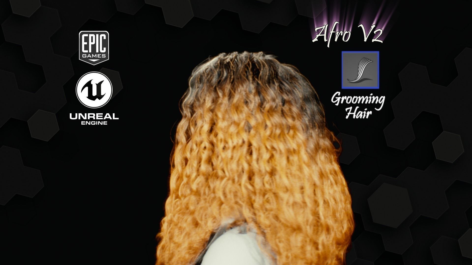 Afro V2 Grooming Real-Time Hairstyle Unreal Engine 4 Low-poly 3D model_5