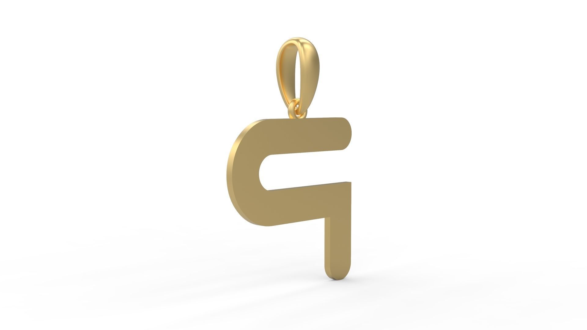 Initial Letters Pendant Gerth P 3D print model_3