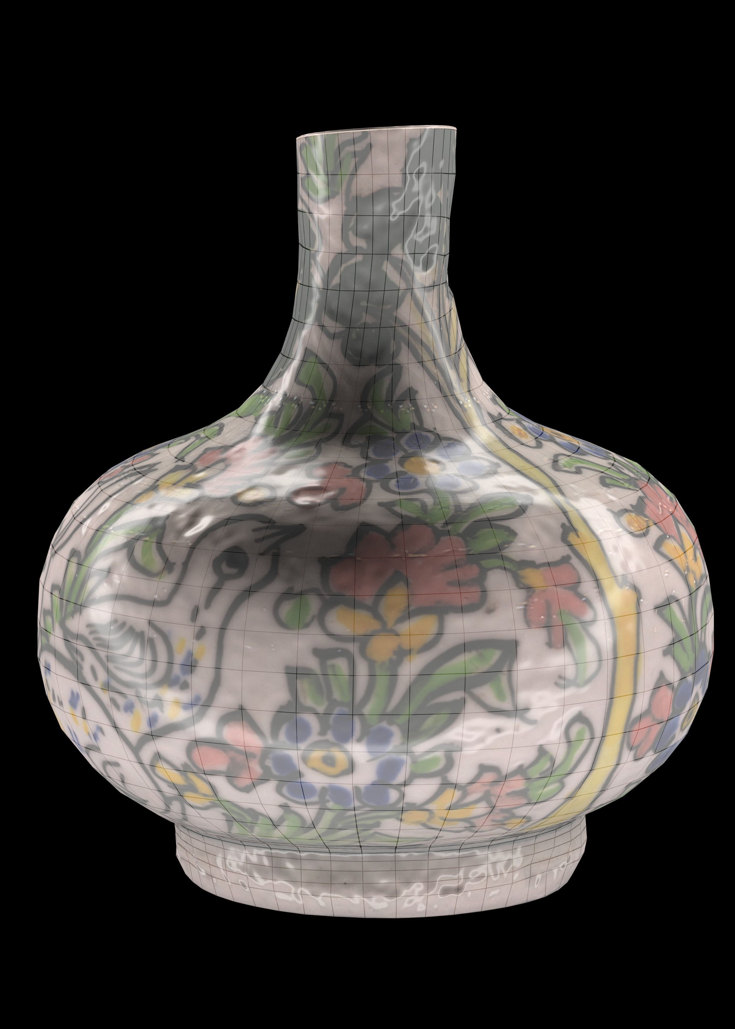 set of persian pottery Low-poly 3D model_9