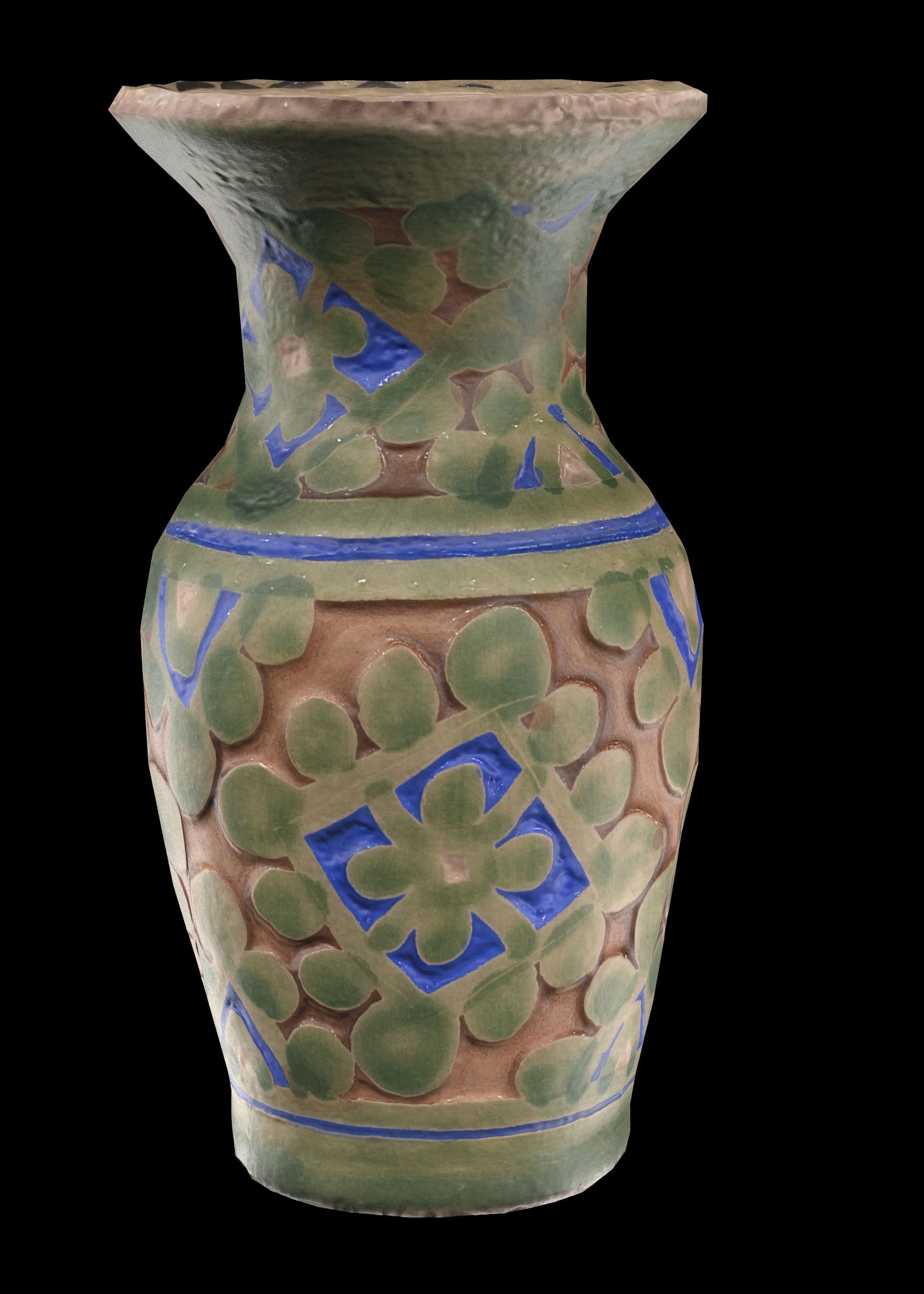set of persian pottery Low-poly 3D model_15