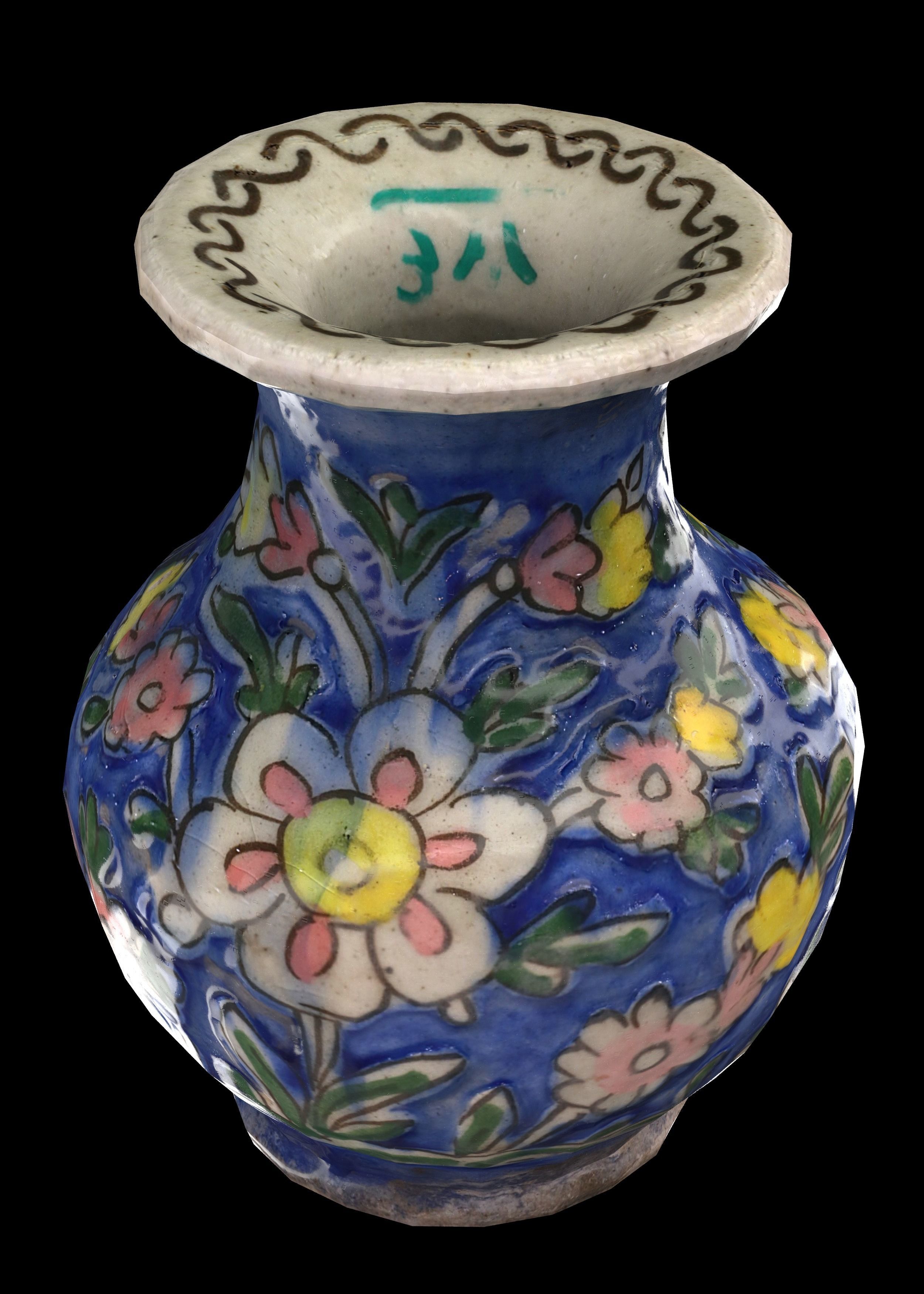 set of persian pottery Low-poly 3D model_16