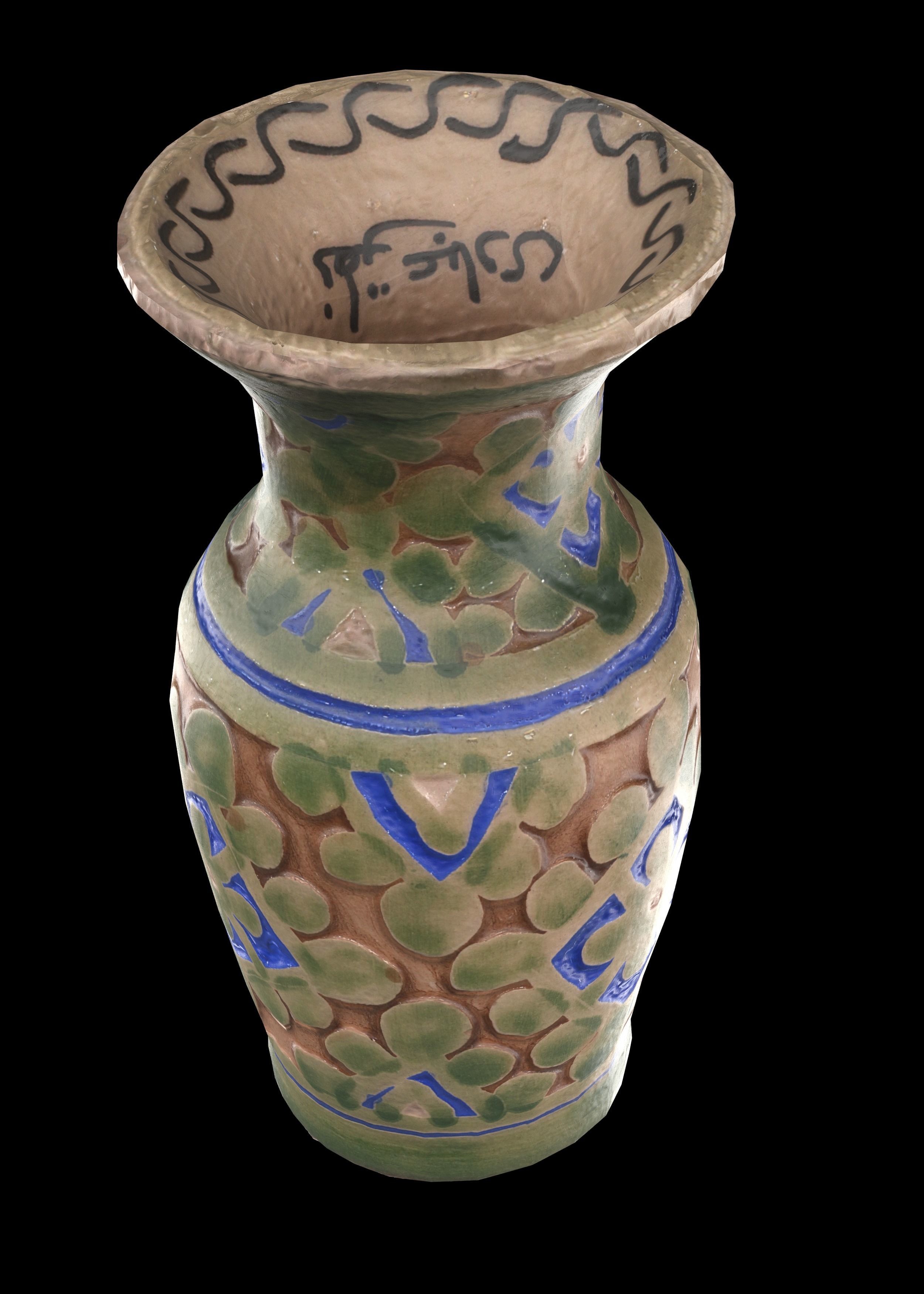 set of persian pottery Low-poly 3D model_13