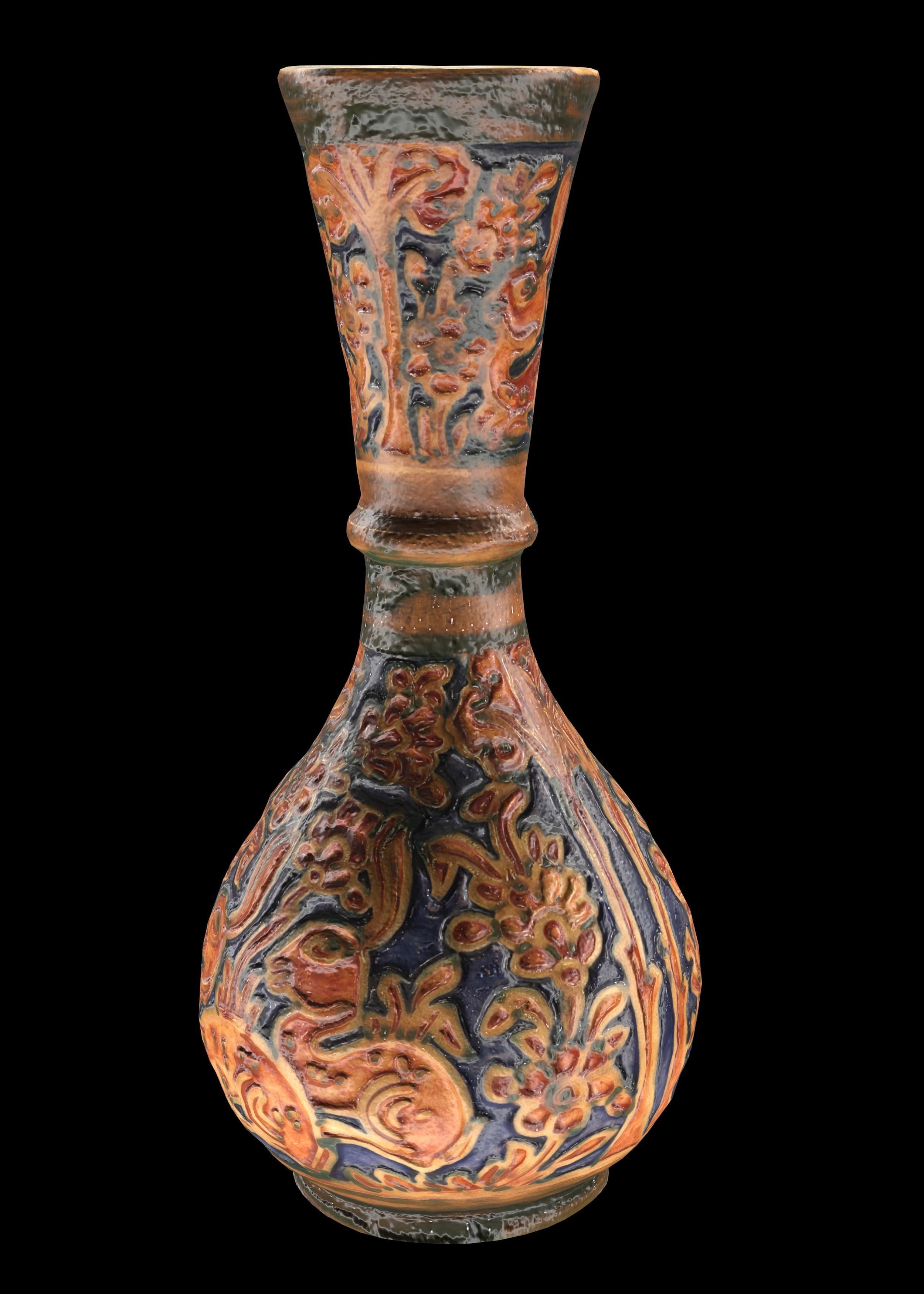 set of persian pottery Low-poly 3D model_4