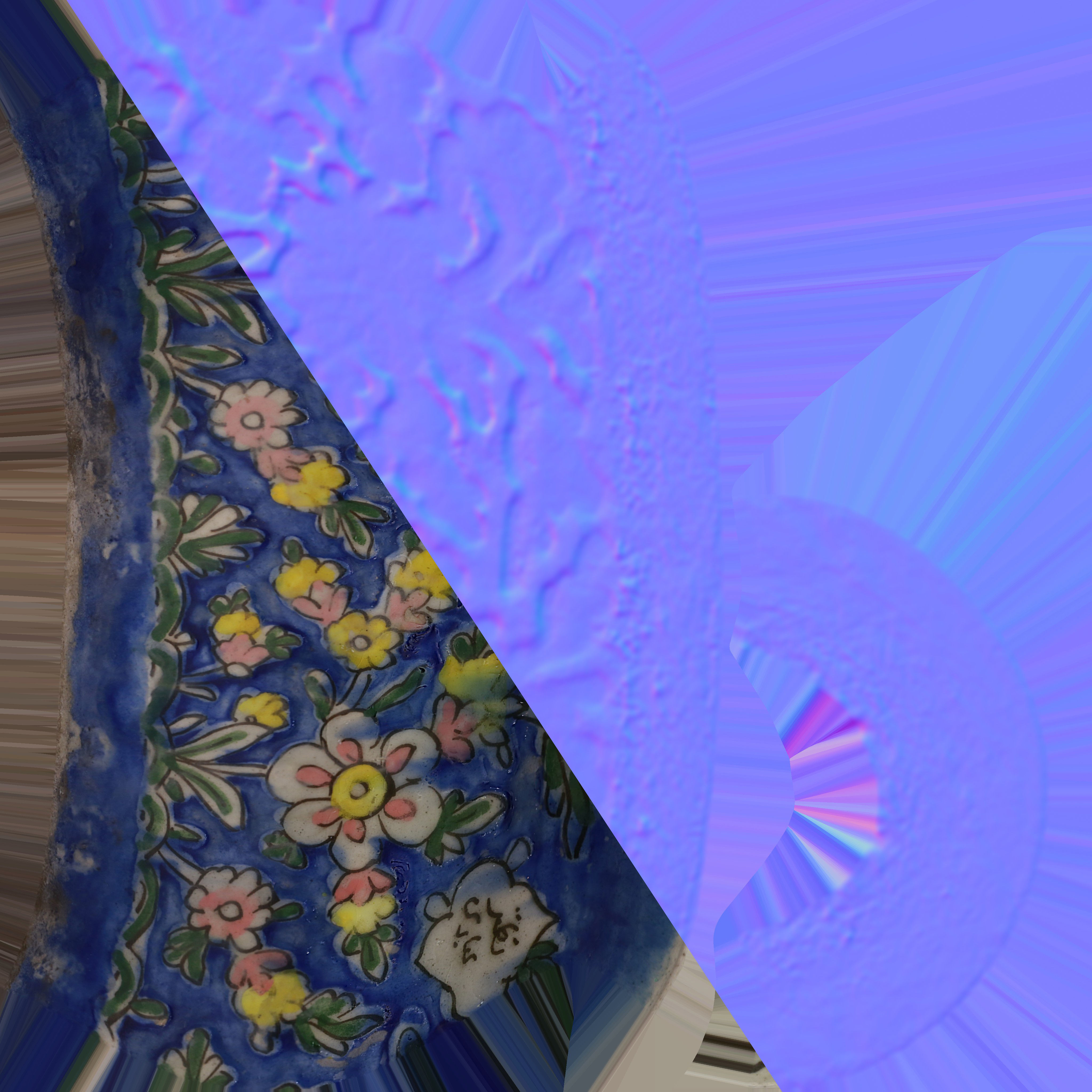 set of persian pottery Low-poly 3D model_22