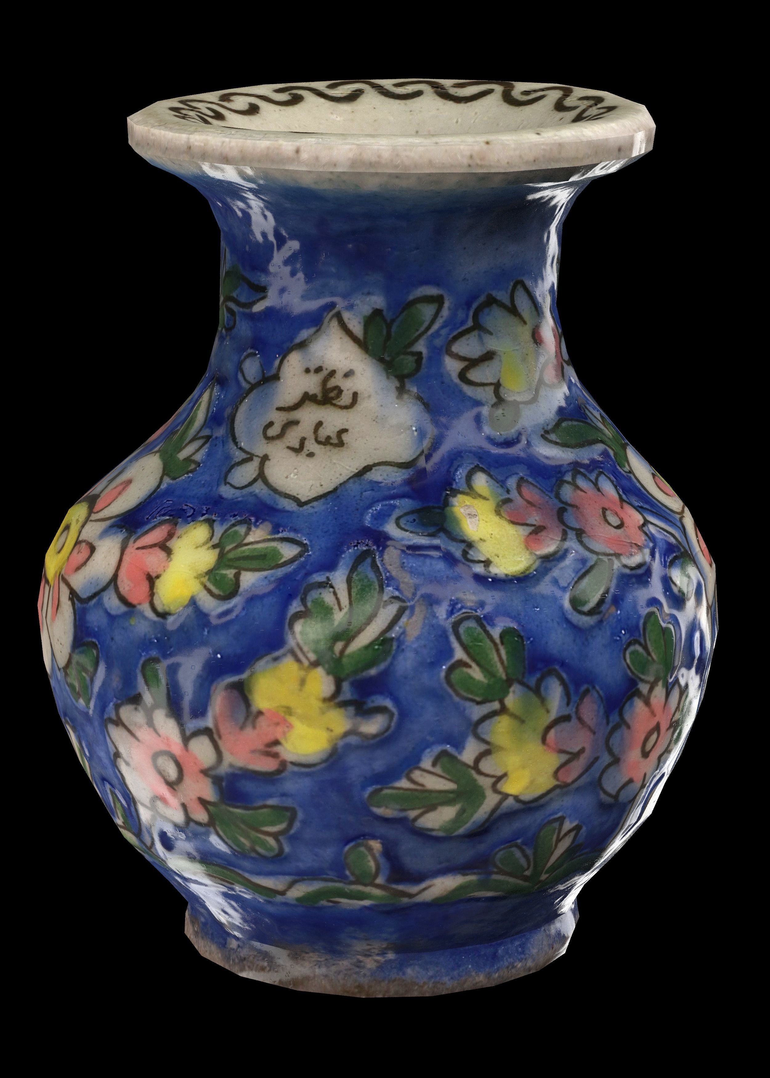 set of persian pottery Low-poly 3D model_18