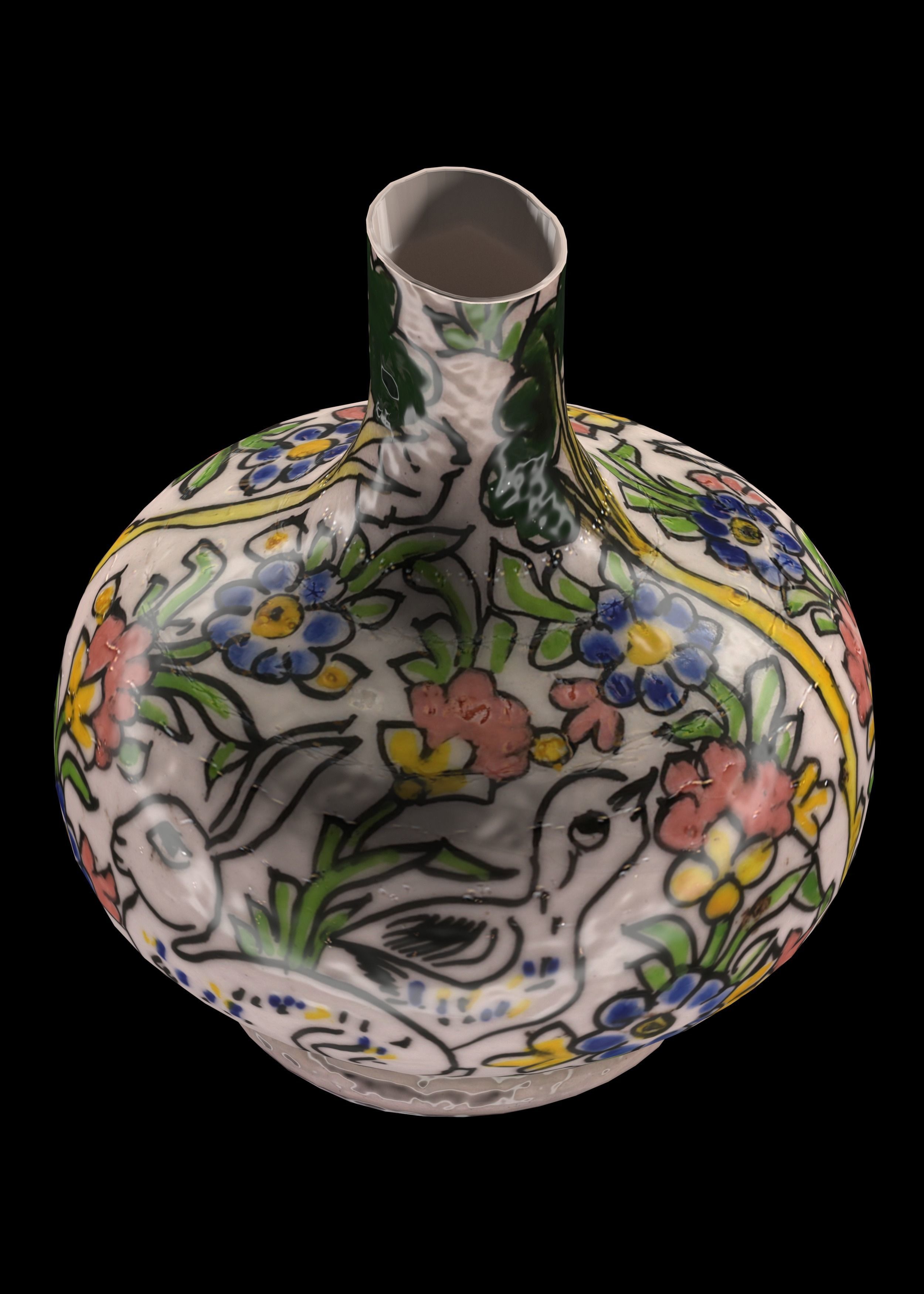 set of persian pottery Low-poly 3D model_7