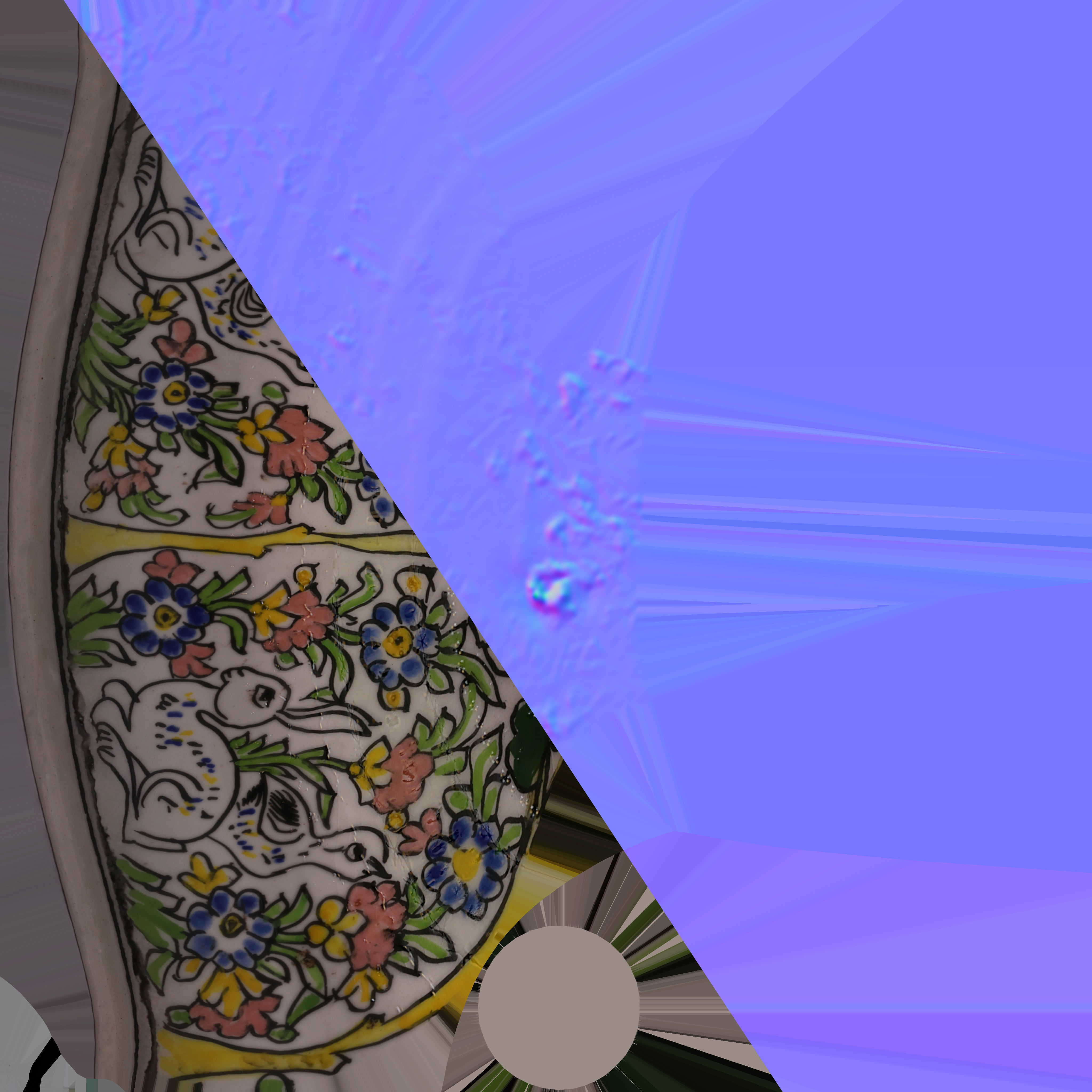 set of persian pottery Low-poly 3D model_21