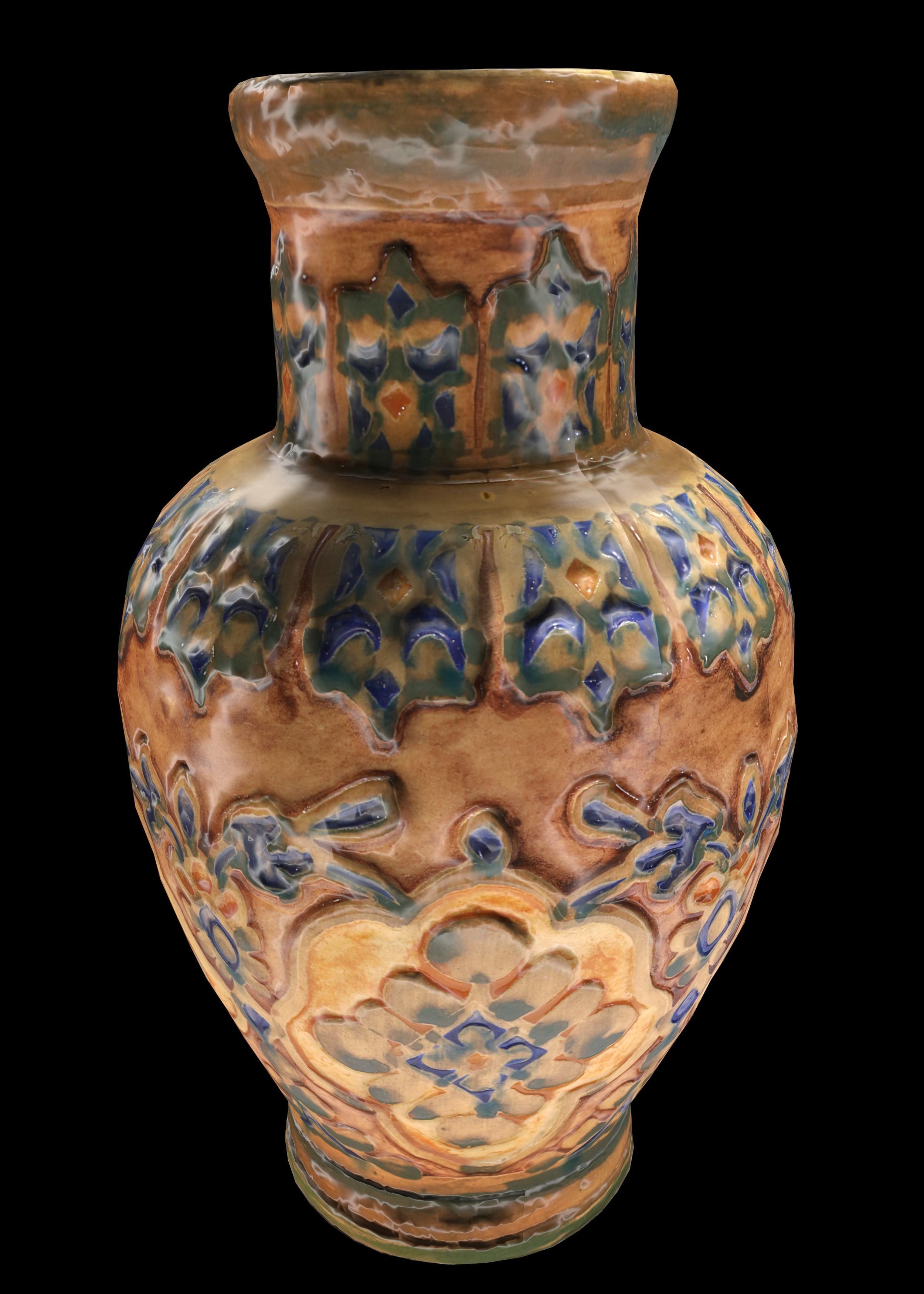 set of persian pottery Low-poly 3D model_1