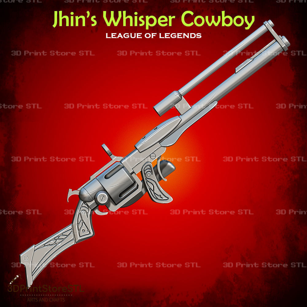 High Noon Whisper Cowboy Cosplay League of Legends - STL File 3D print model_1