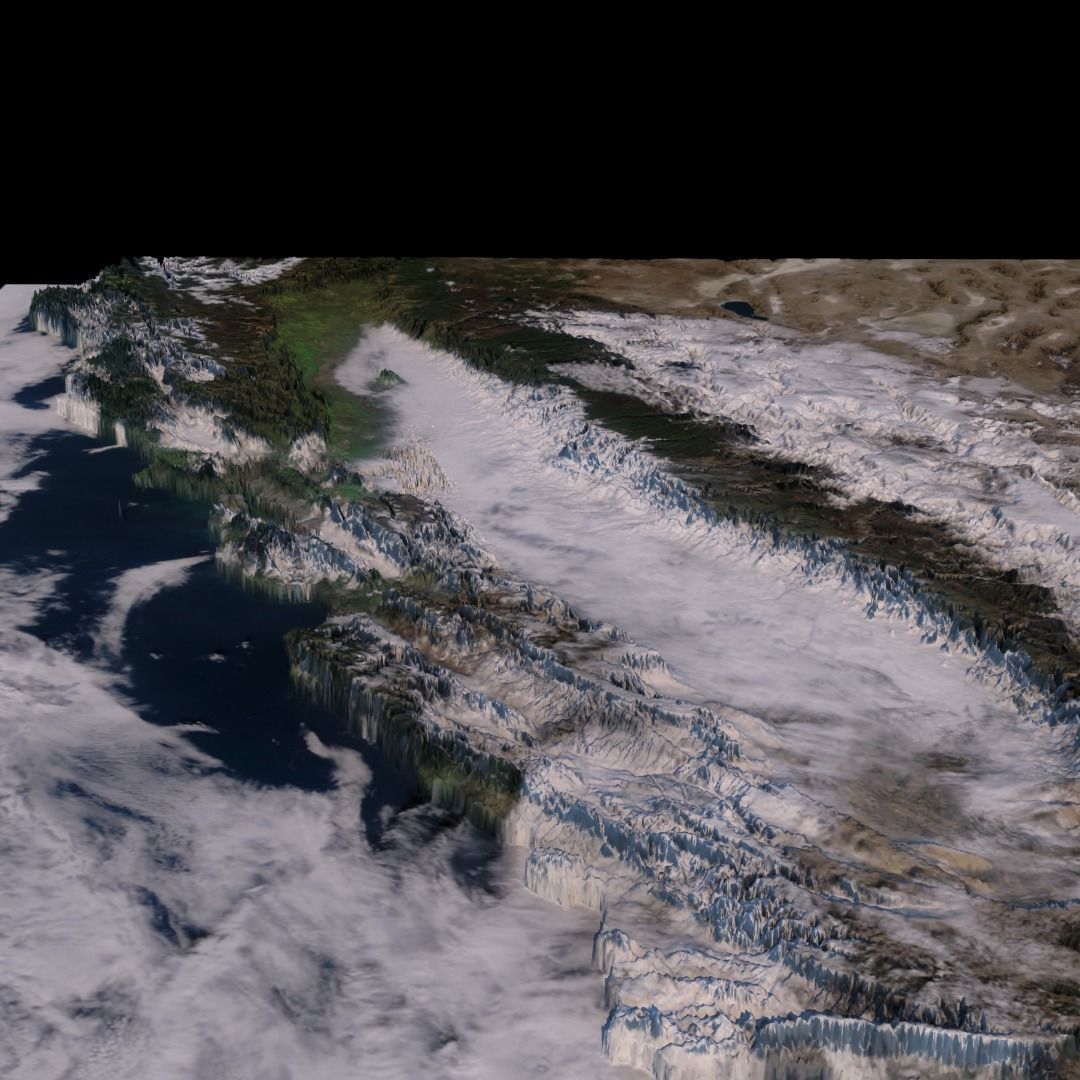 California Ariel Mesh Free 3D model_5