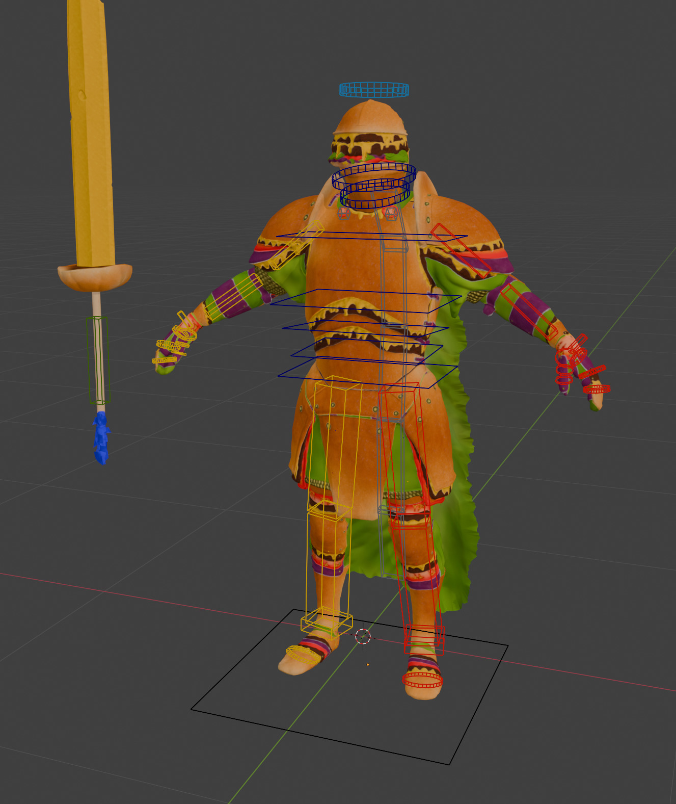 Burger Knight - Game Ready Asset Low-poly 3D model_7