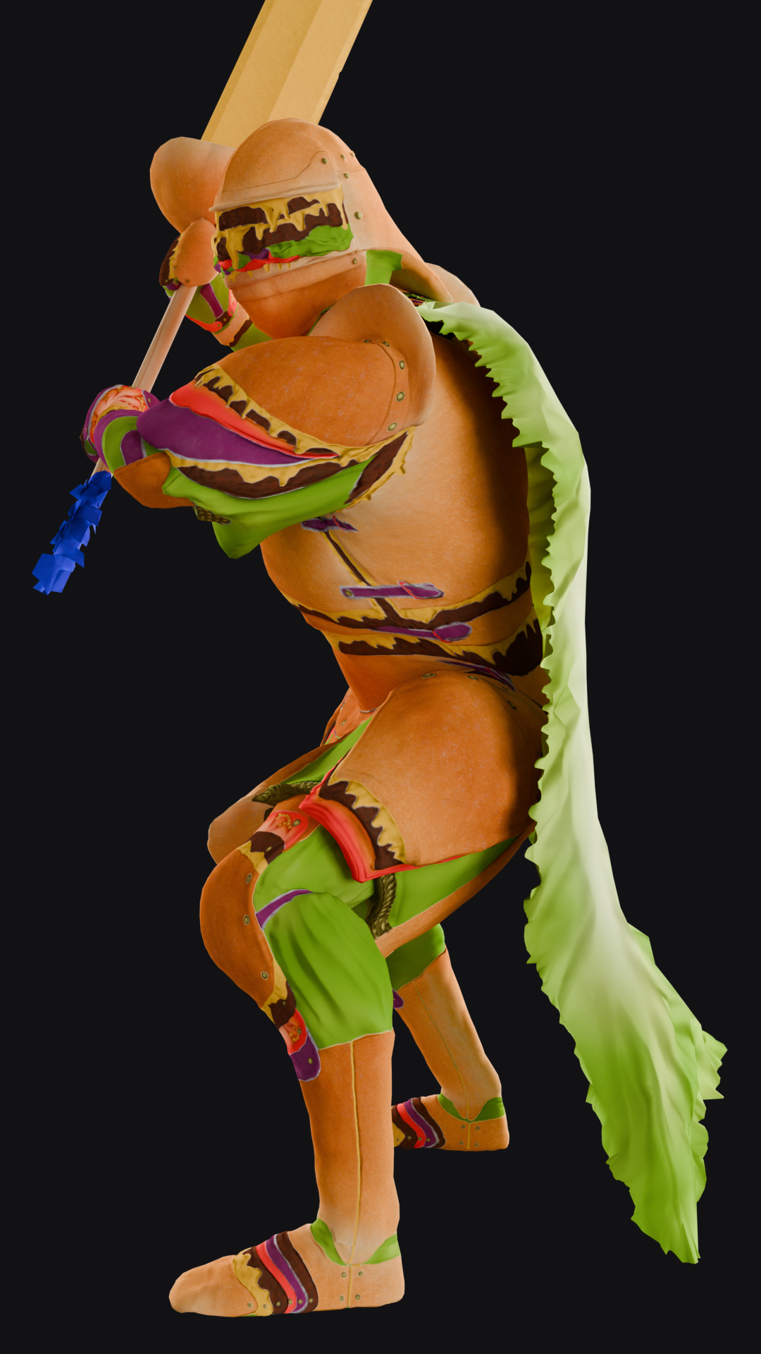 Burger Knight - Game Ready Asset Low-poly 3D model_3