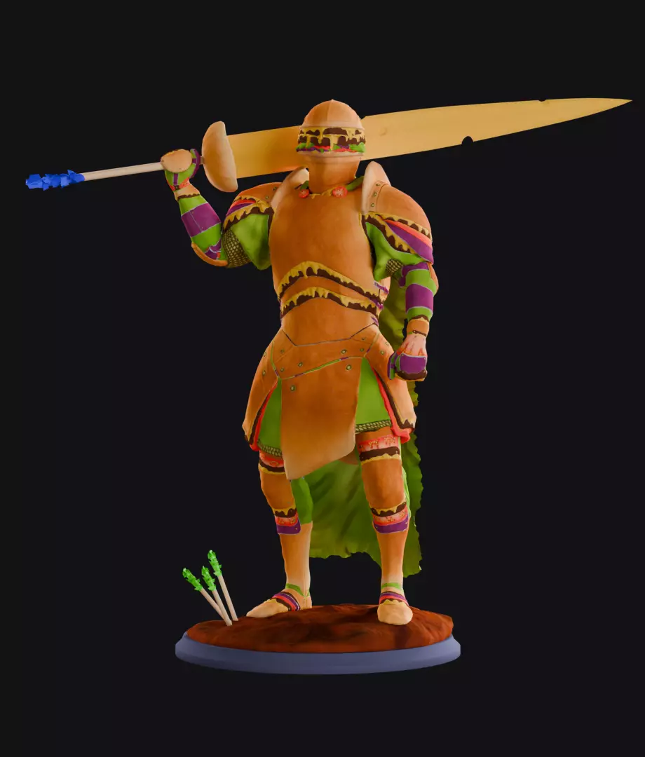 Burger Knight - Game Ready Asset Low-poly 3D model_0