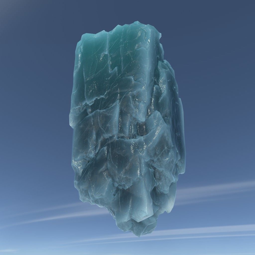 Low poly Floating Frozen Iceberg 211207 Low-poly 3D model_5