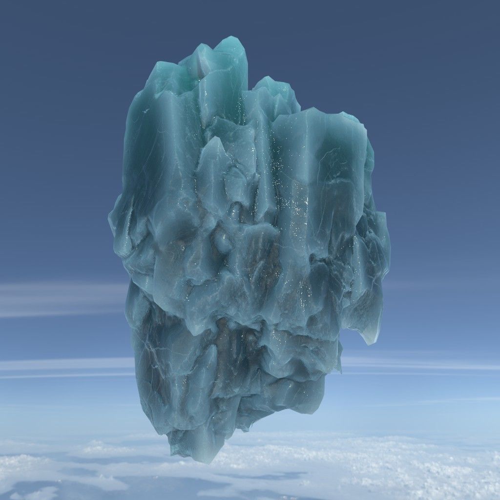 Low poly Floating Frozen Iceberg 211207 Low-poly 3D model_9