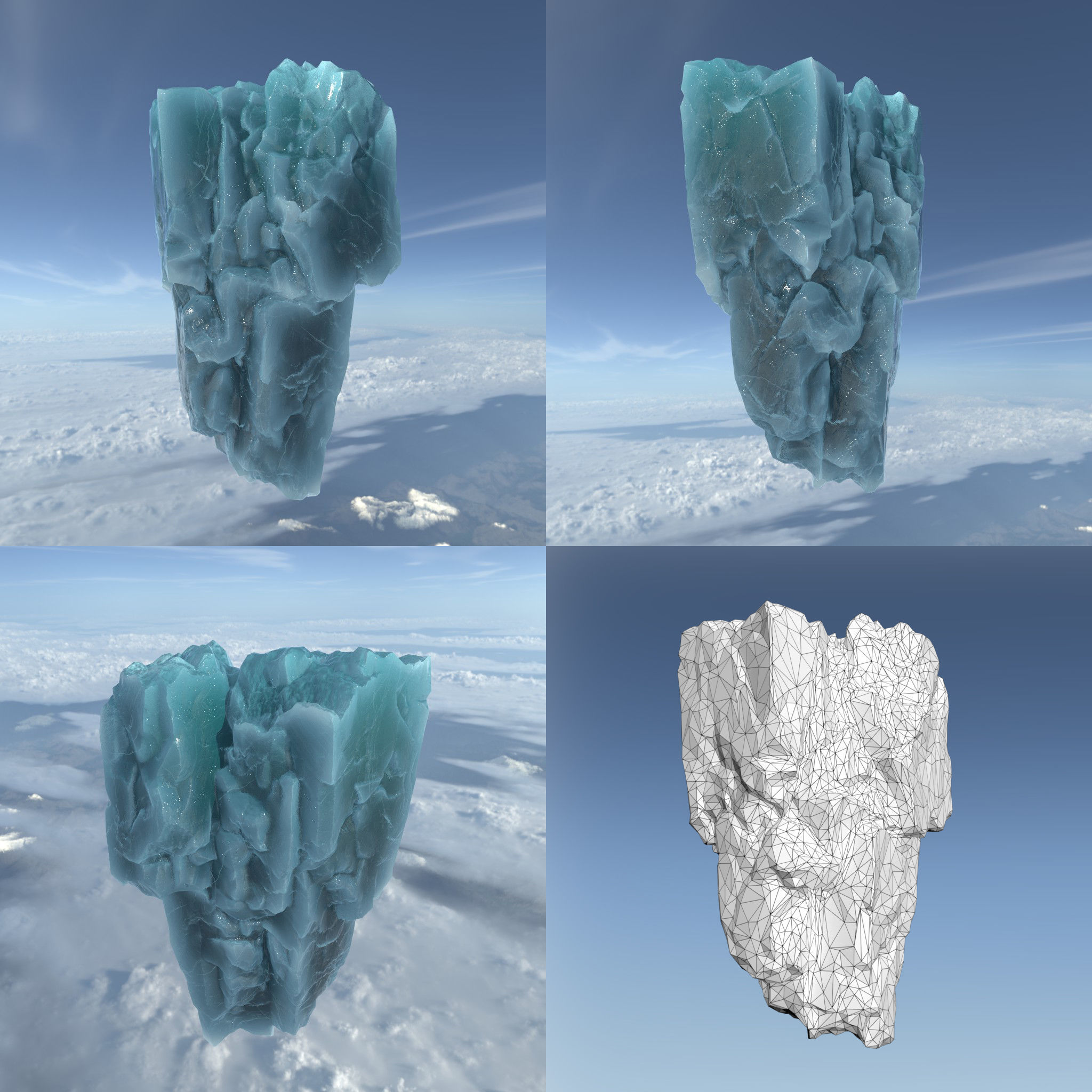 Low poly Floating Frozen Iceberg 211207 Low-poly 3D model_18