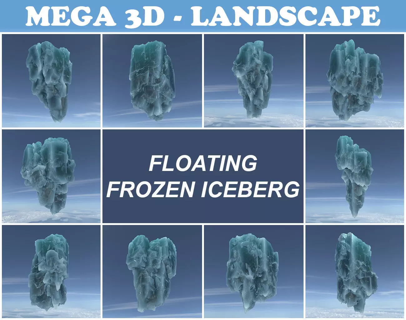 Low poly Floating Frozen Iceberg 211207 Low-poly 3D model_0