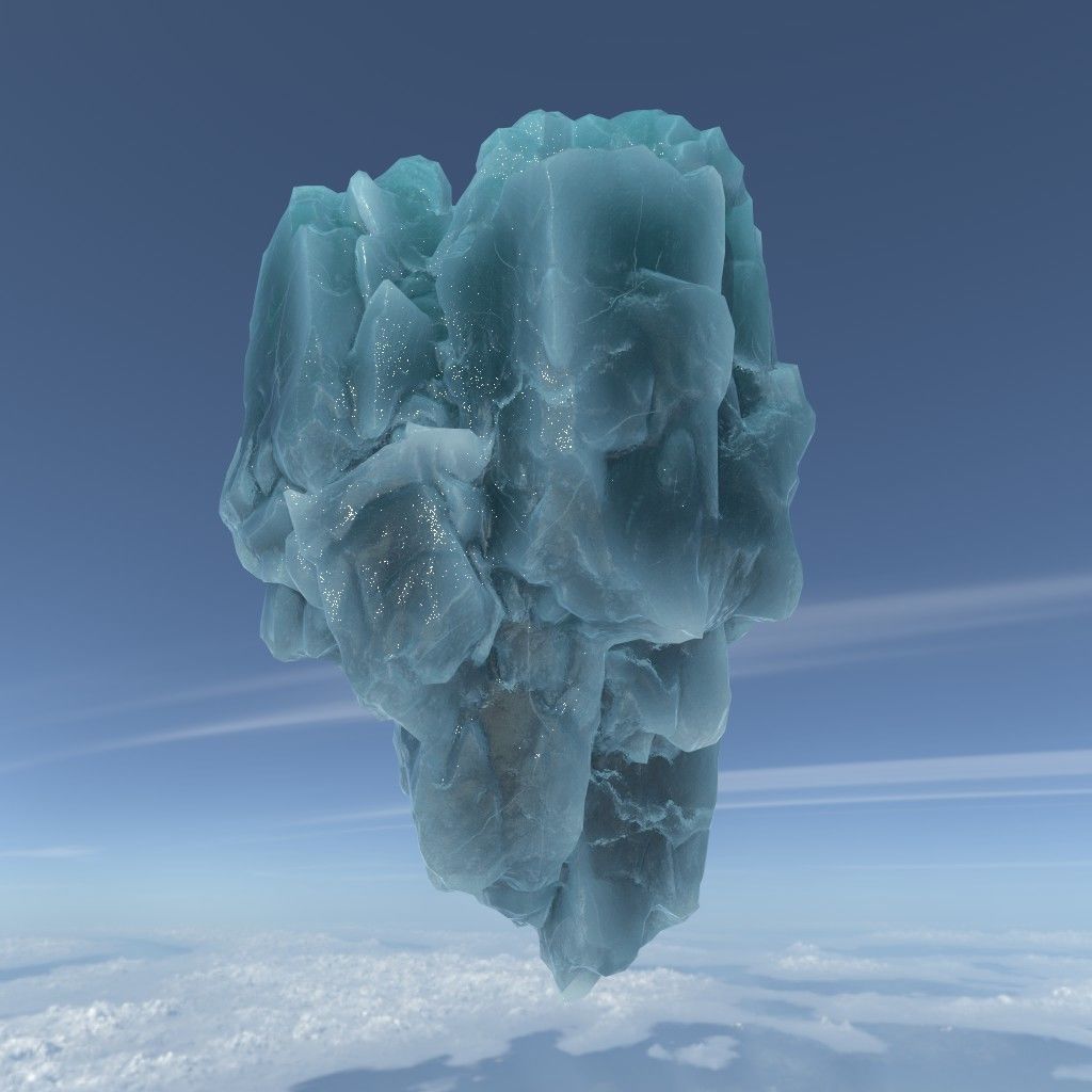 Low poly Floating Frozen Iceberg 211207 Low-poly 3D model_11