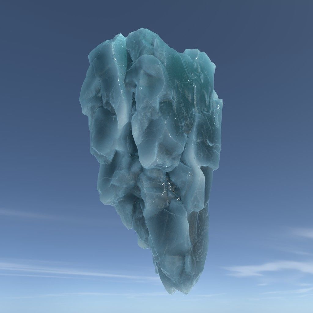 Low poly Floating Frozen Iceberg 211207 Low-poly 3D model_3