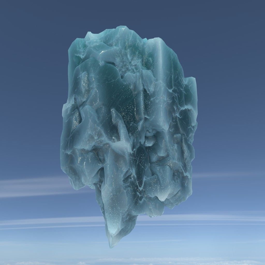 Low poly Floating Frozen Iceberg 211207 Low-poly 3D model_19