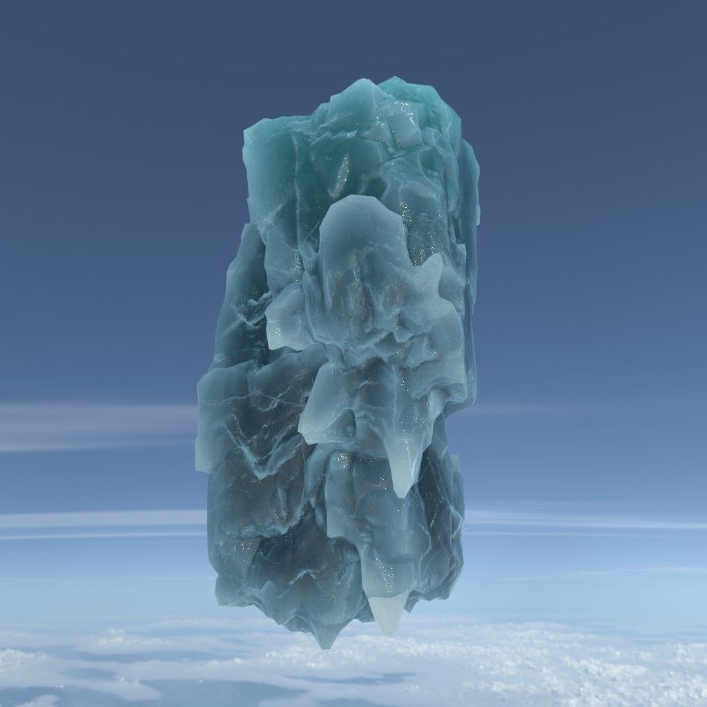 Low poly Floating Frozen Iceberg 211207 Low-poly 3D model_15