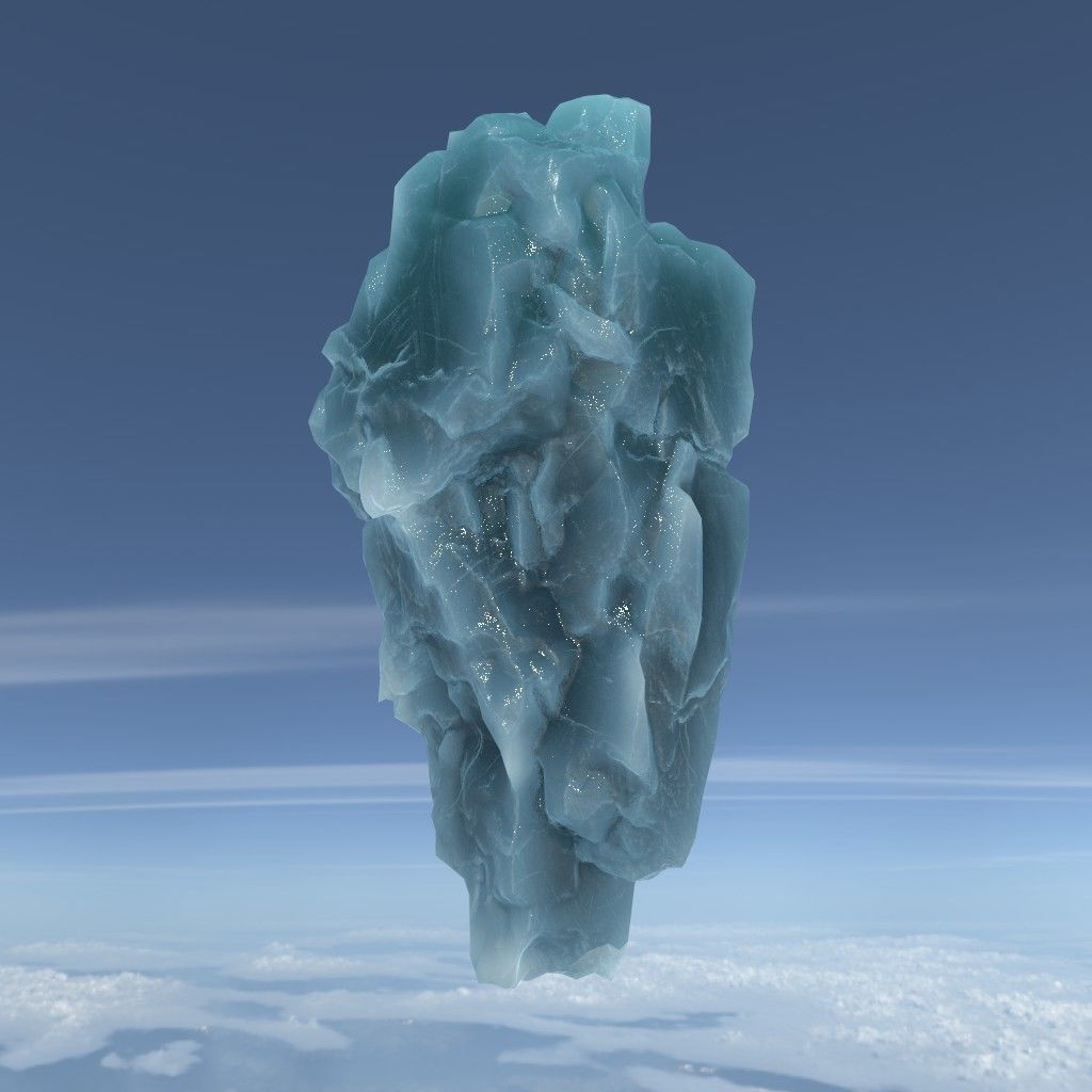 Low poly Floating Frozen Iceberg 211207 Low-poly 3D model_7
